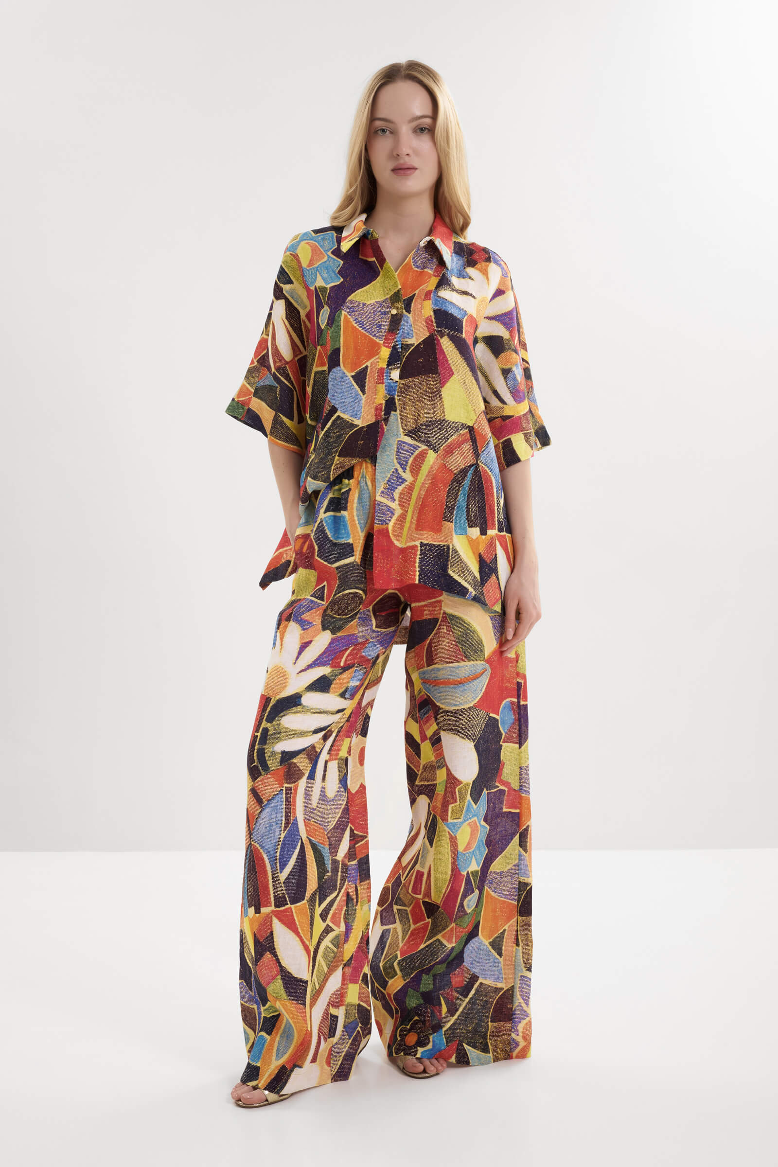 Брюки из 100% льна Shan 