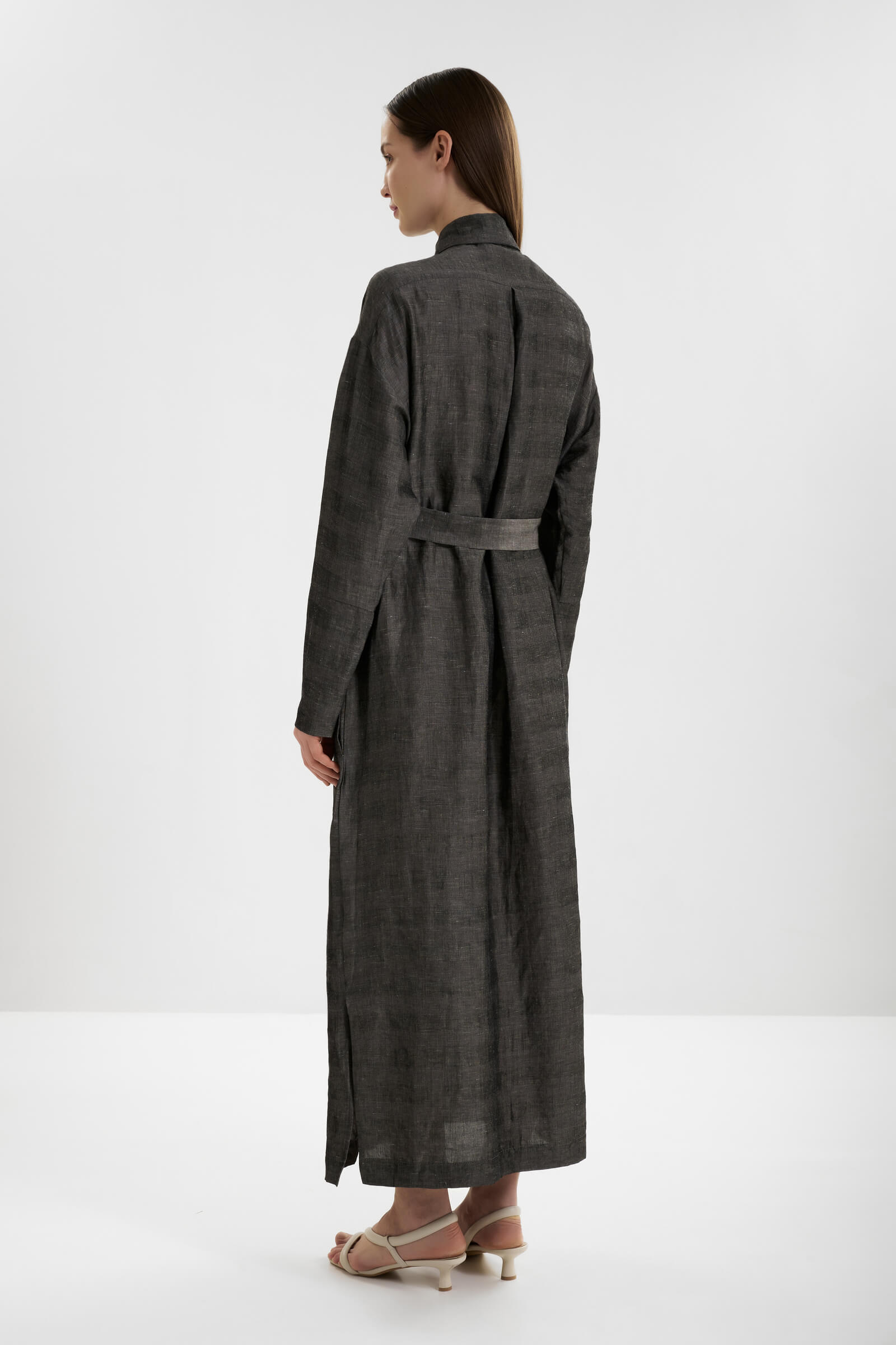 Платье-рубашка из вискозы и льна Shan 