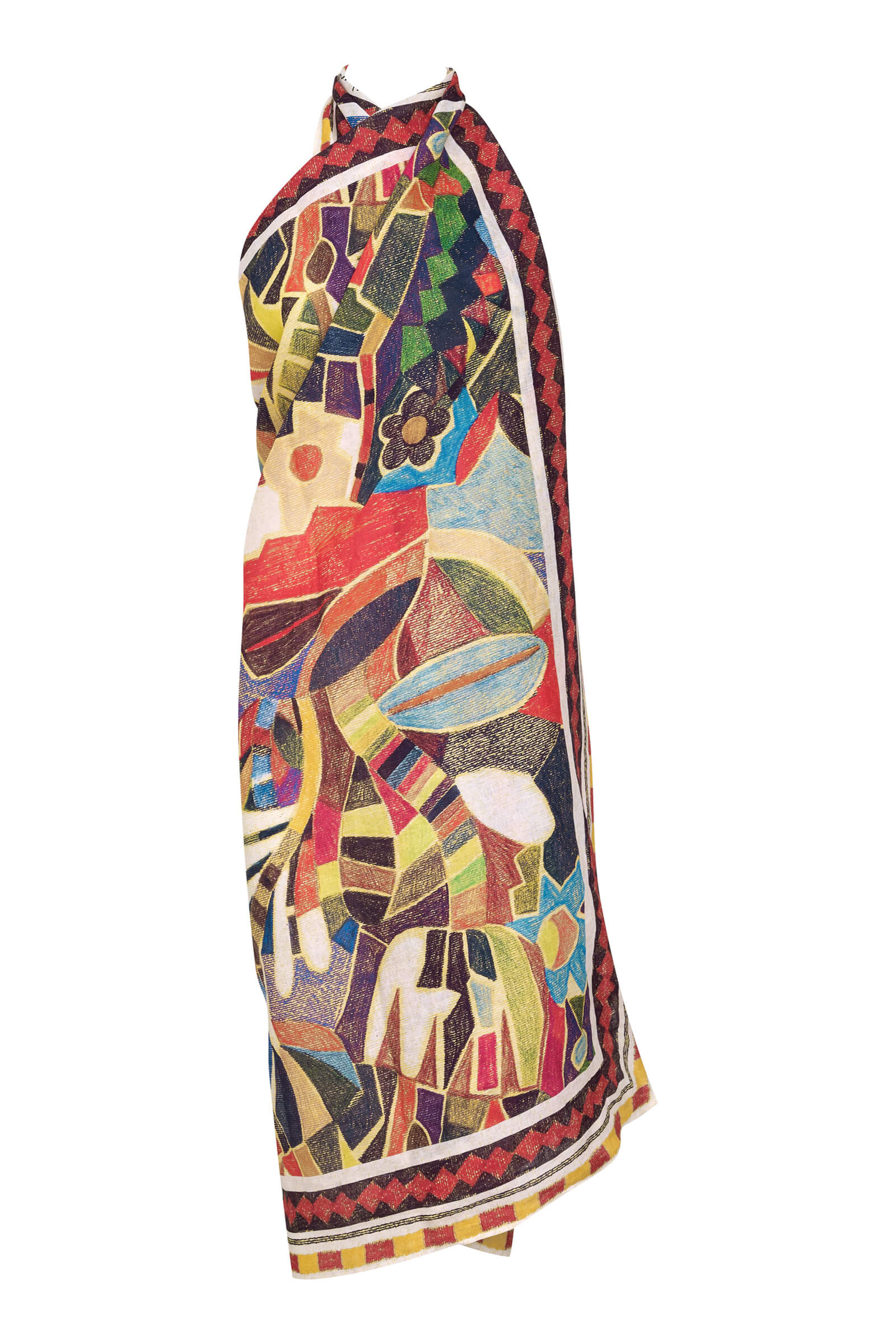 Парео из 100% льна с принтом Shan 