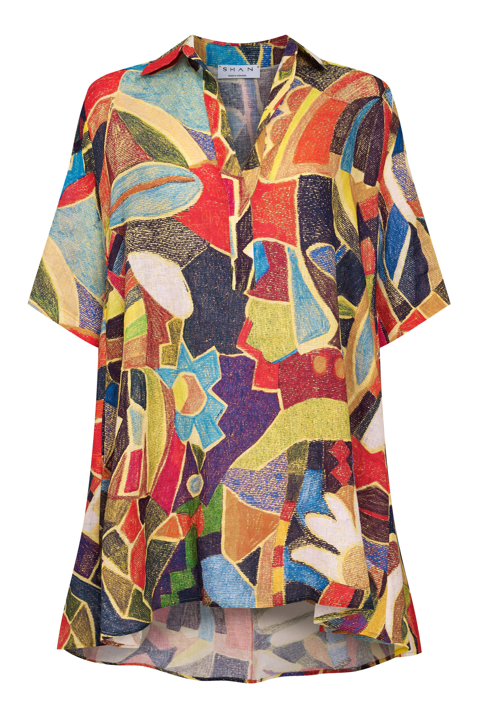 Платье-рубашка из 100% льна Shan 