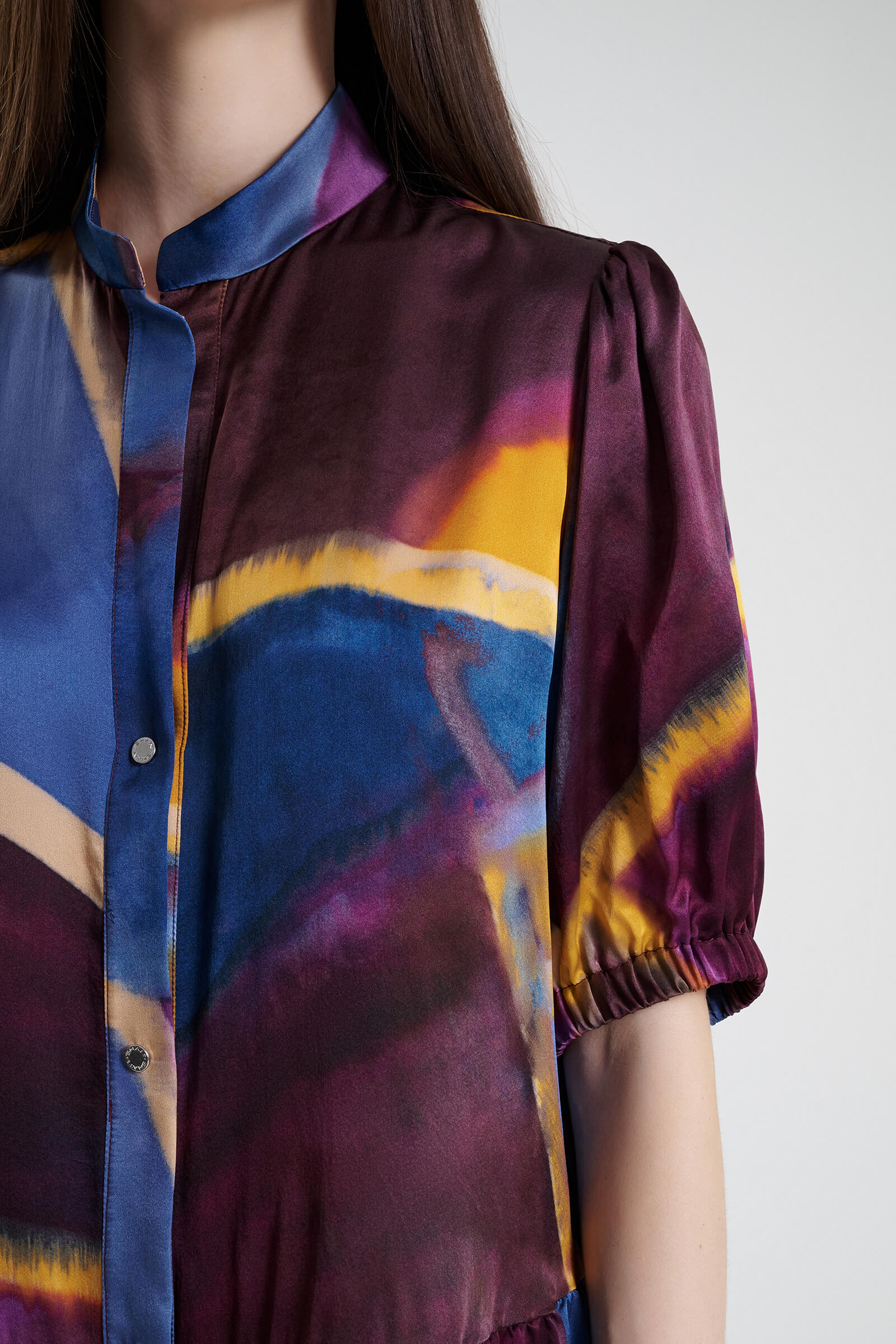 Платье-рубашка из 100% шелка Shan 