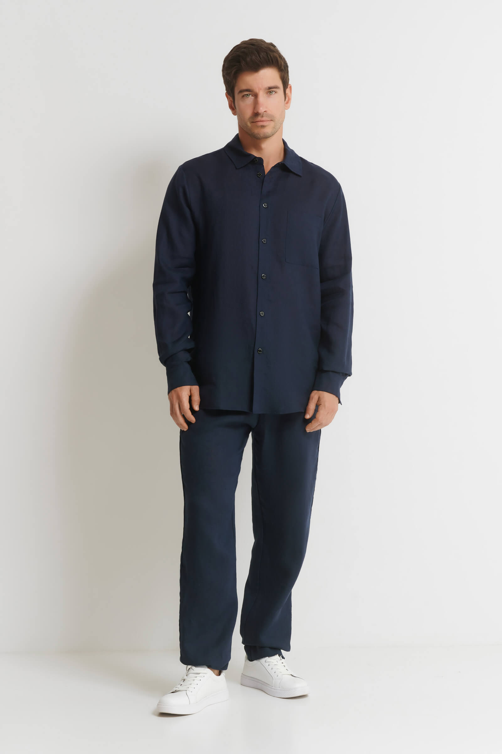 Льняная рубашка с длинным рукавом Shan 