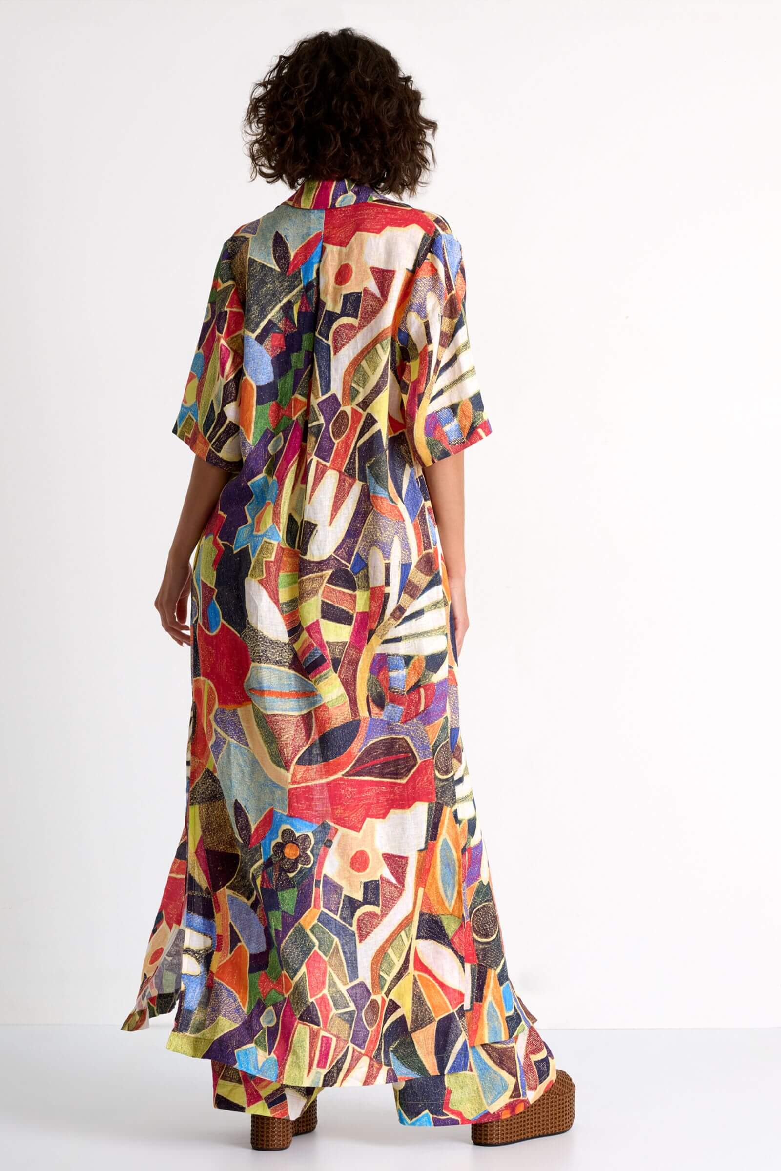 Платье-рубашка из 100% льна Shan 