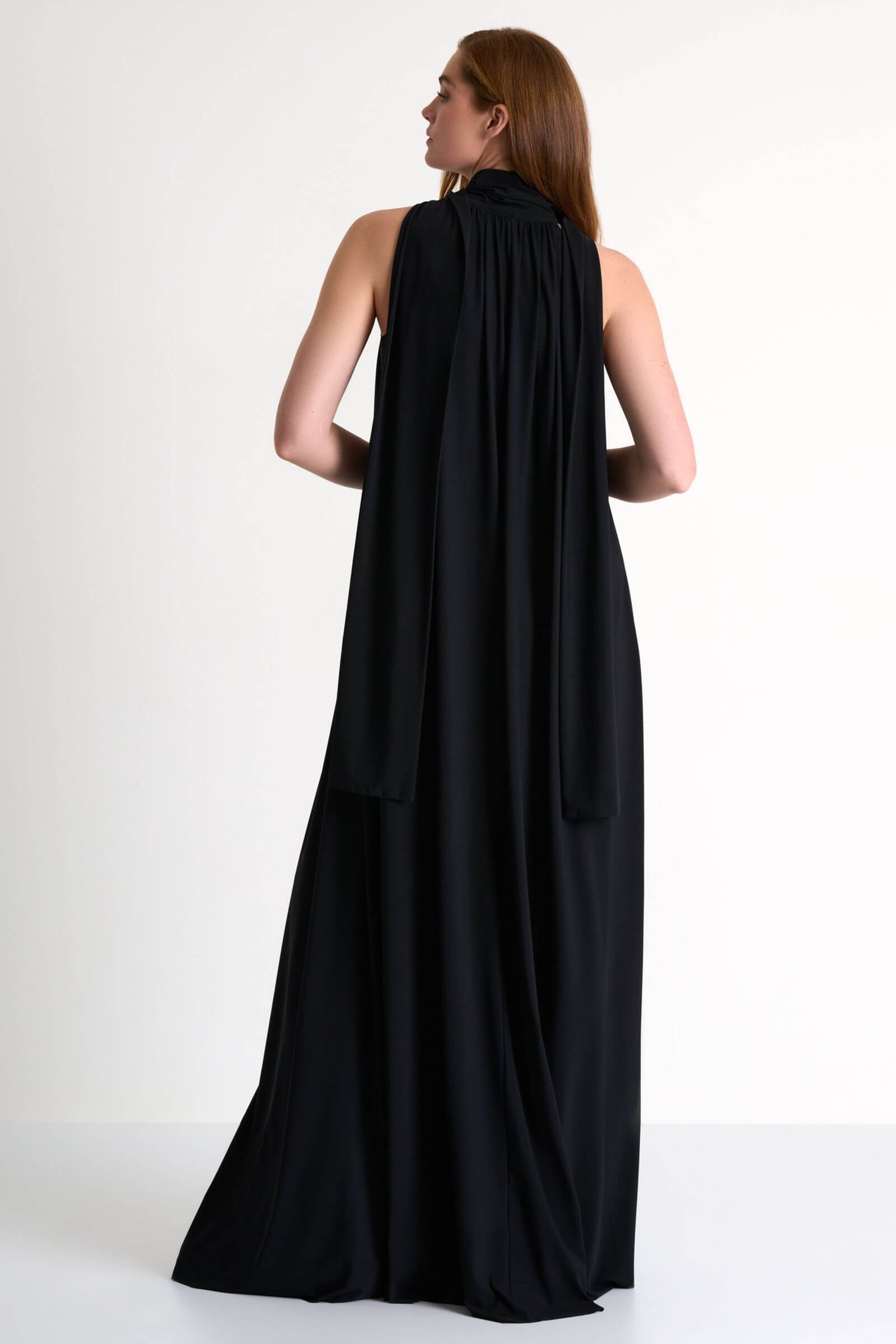 Платье макси с воротником-аскот Shan 