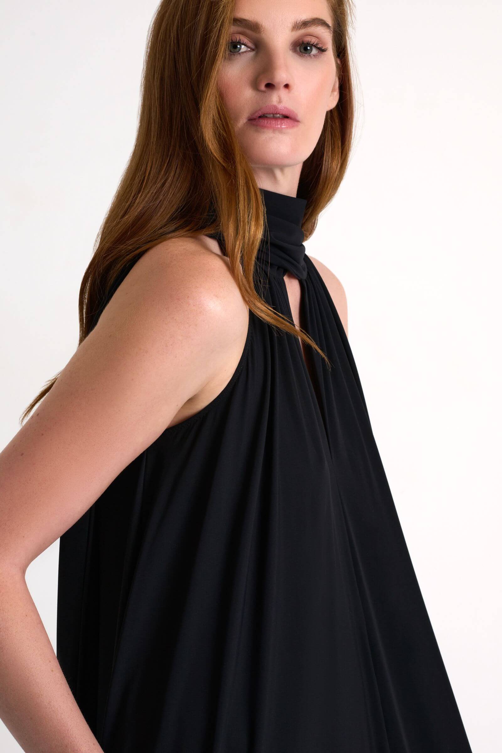 Платье макси с воротником-аскот Shan 