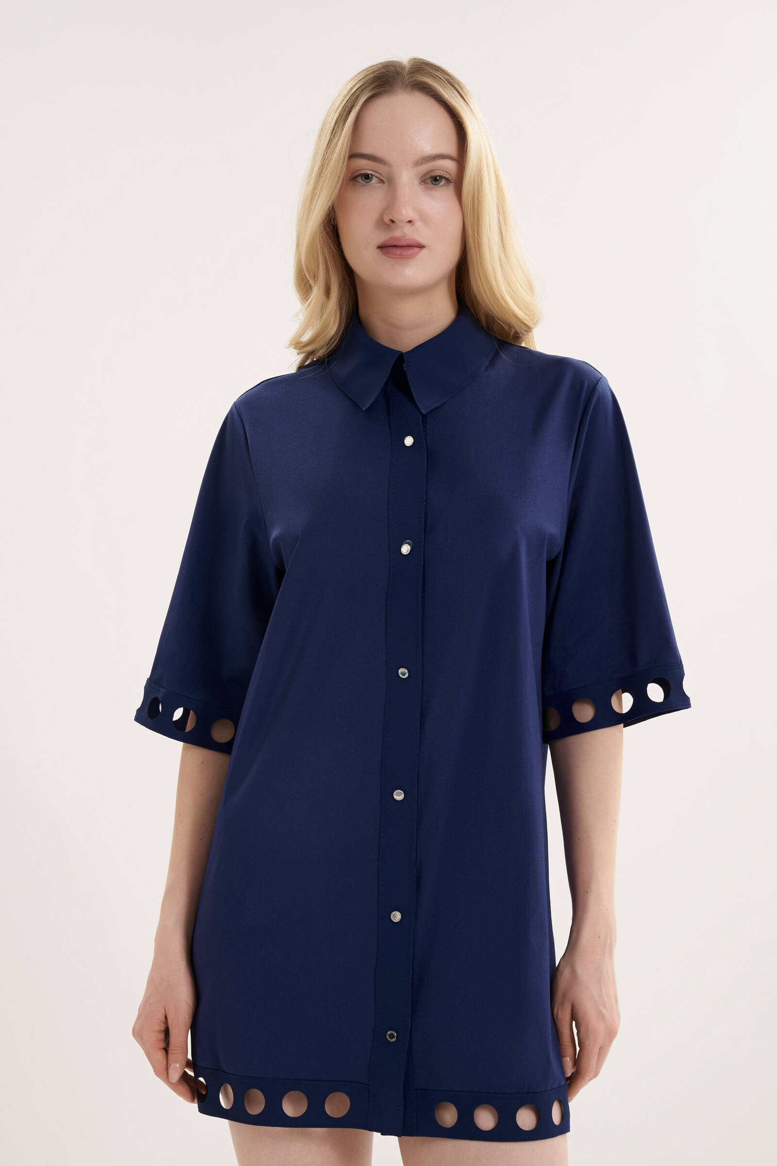 Платье-рубашка с перфорацией Shan 