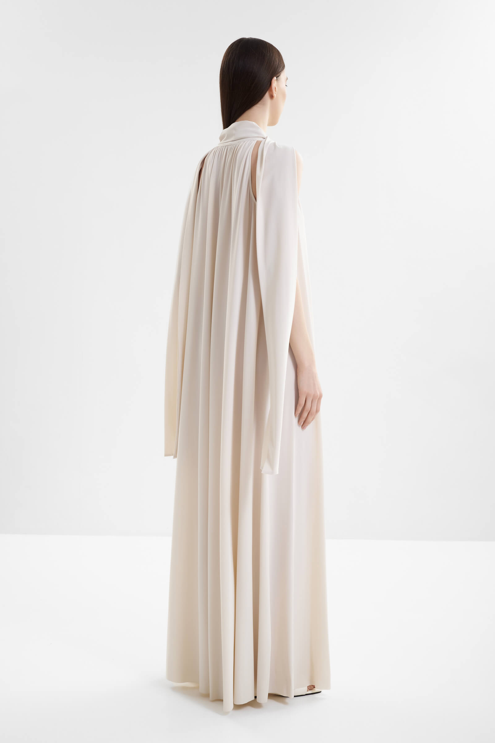 Платье макси с воротником-аскот Shan 