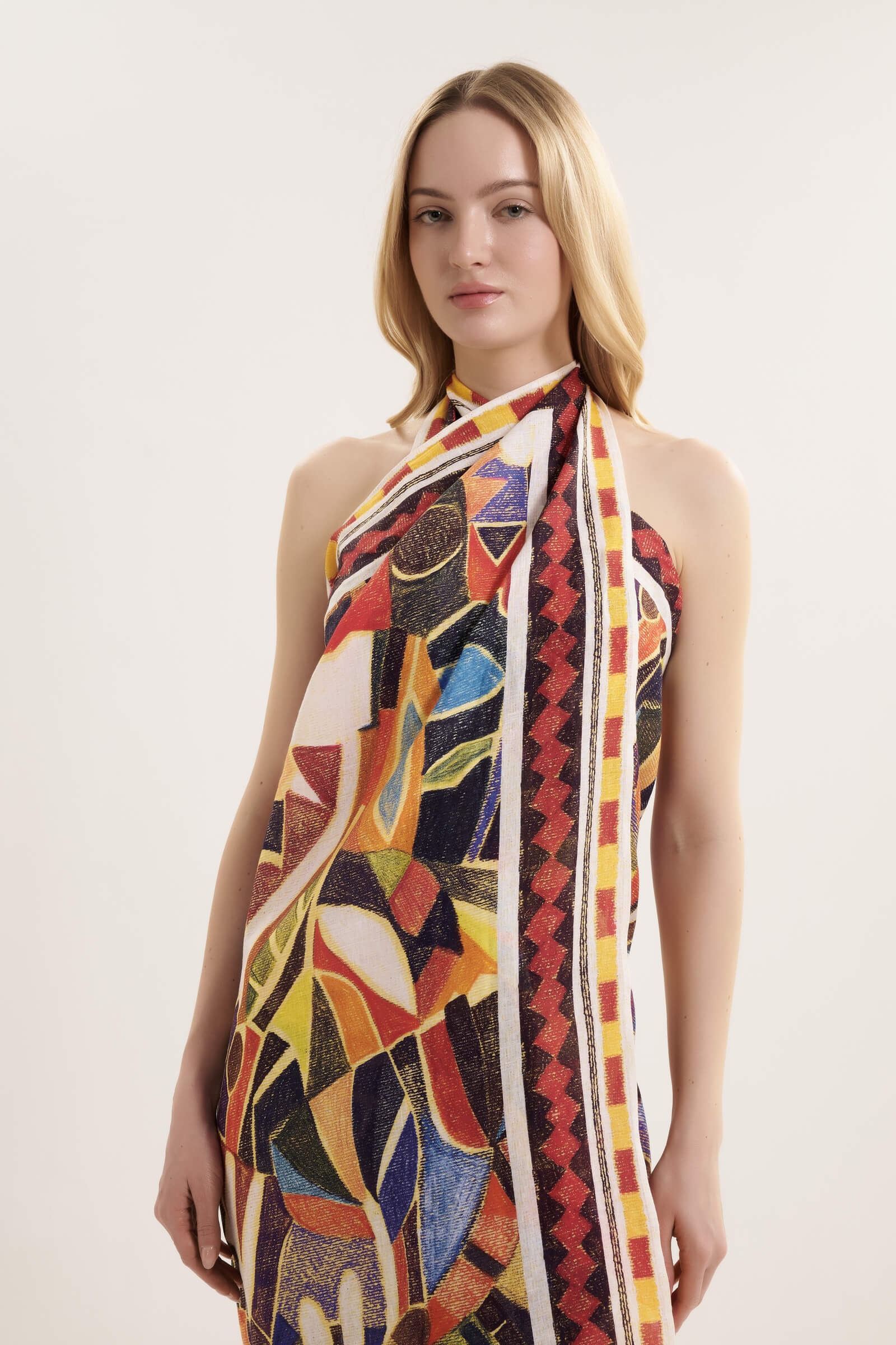 Парео из 100% льна с принтом Shan 