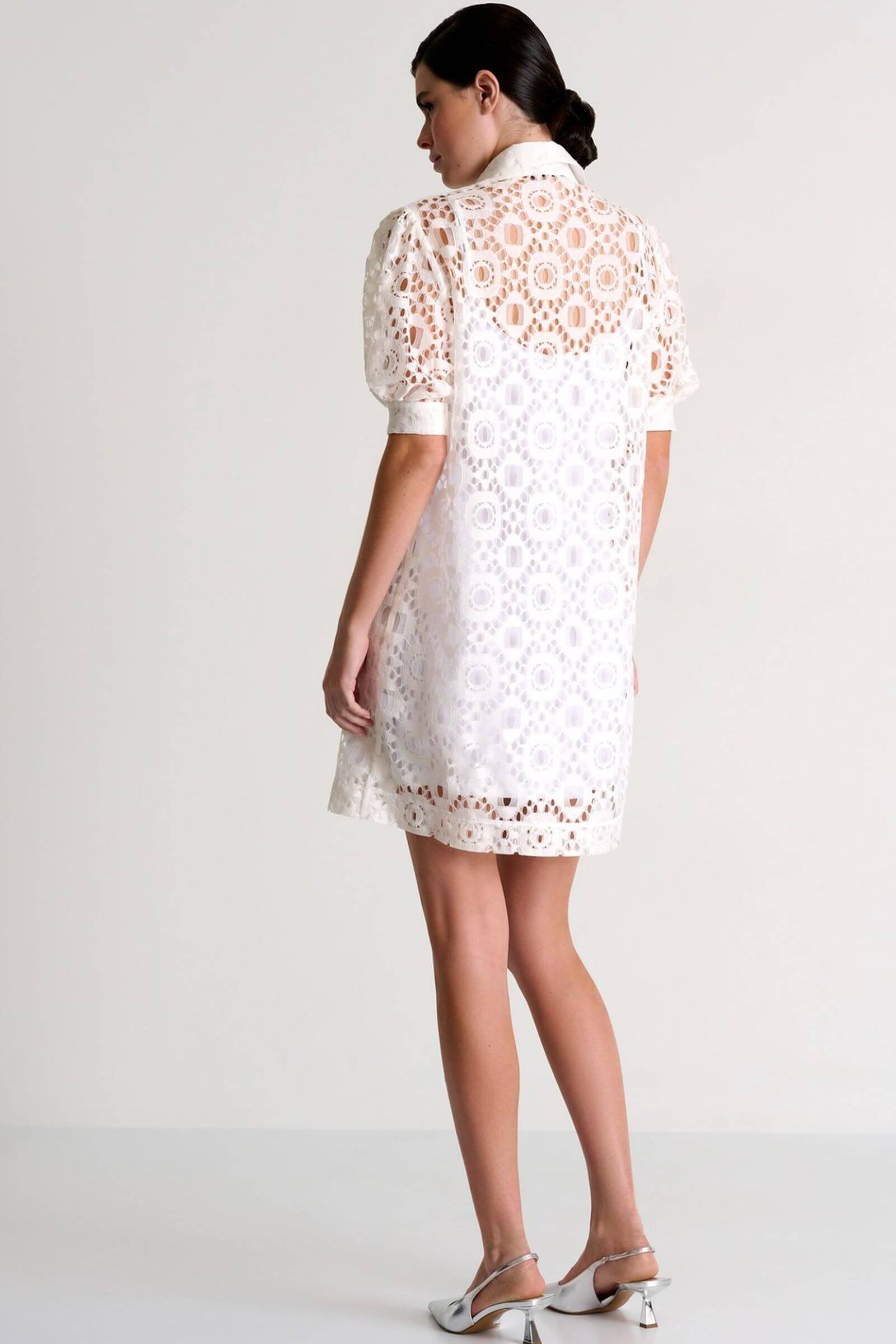 Кружевное платье-рубашка из смесового хлопка Shan 