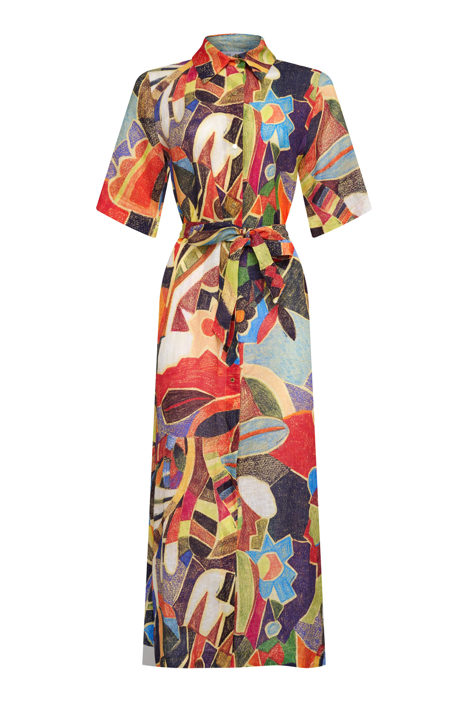 Платье-рубашка из 100% льна Shan 