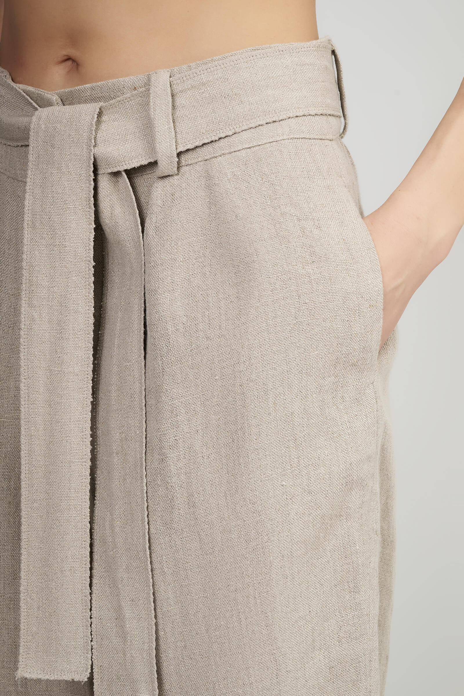 Льняные брюки со съемным поясом Shan 