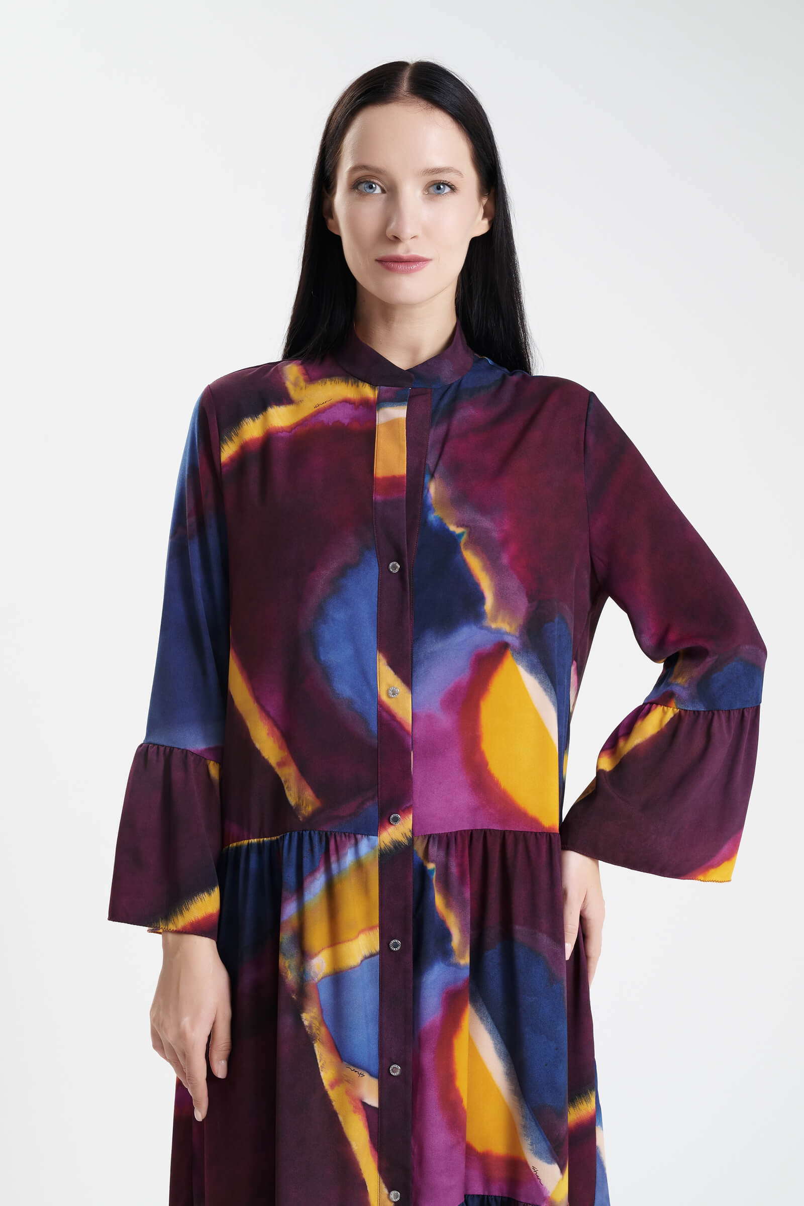 Платье-рубашка с воротником-стойкой Shan 