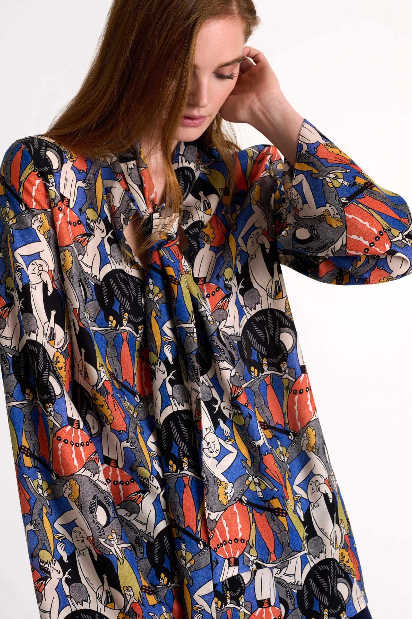 Шелковая блузка с воротником-аскот Shan 