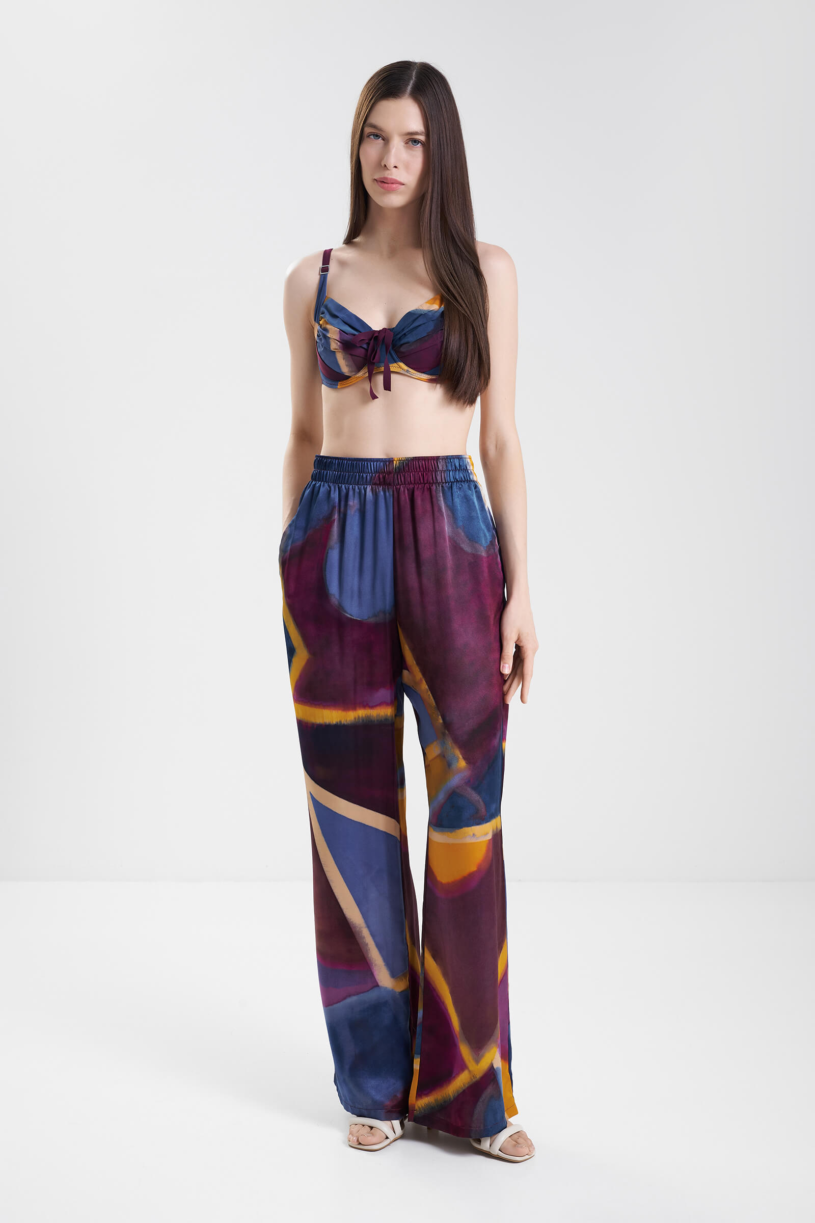 Брюки из 100% шелка Shan 