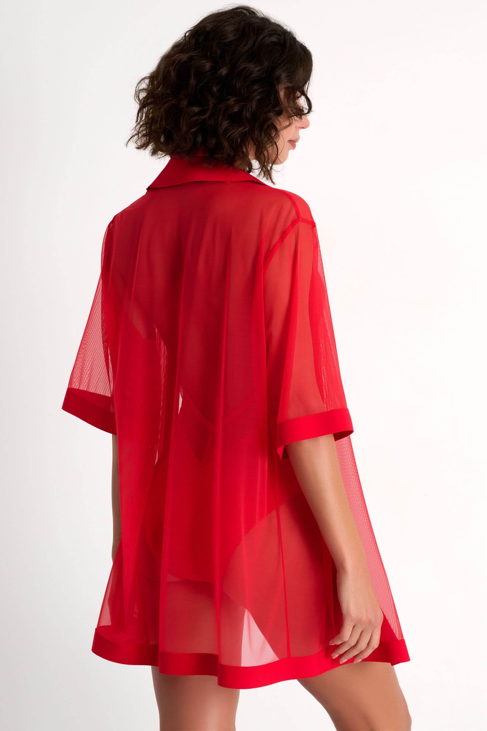 Прозрачная туника на заклепках Shan 