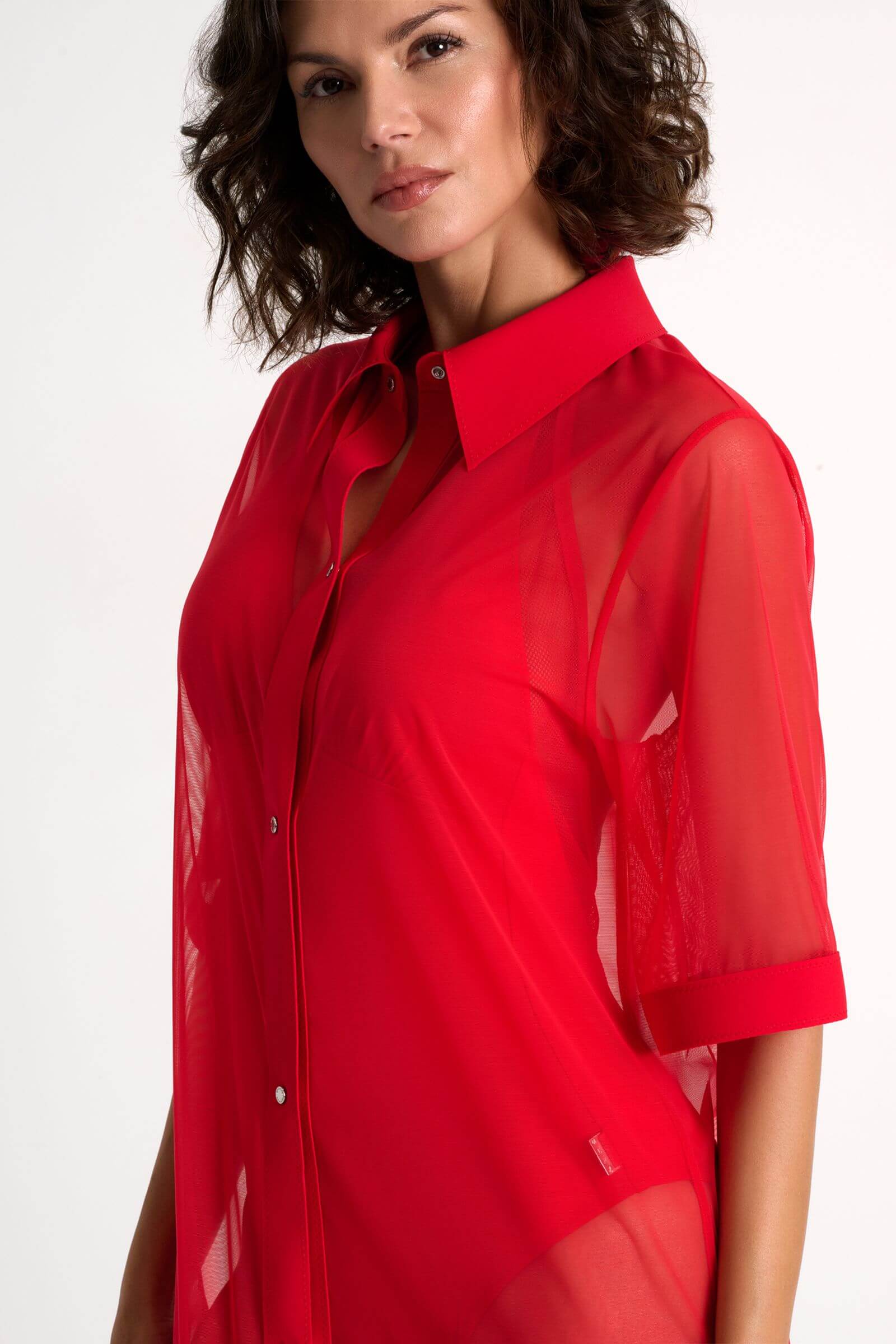 Прозрачная туника на заклепках Shan 