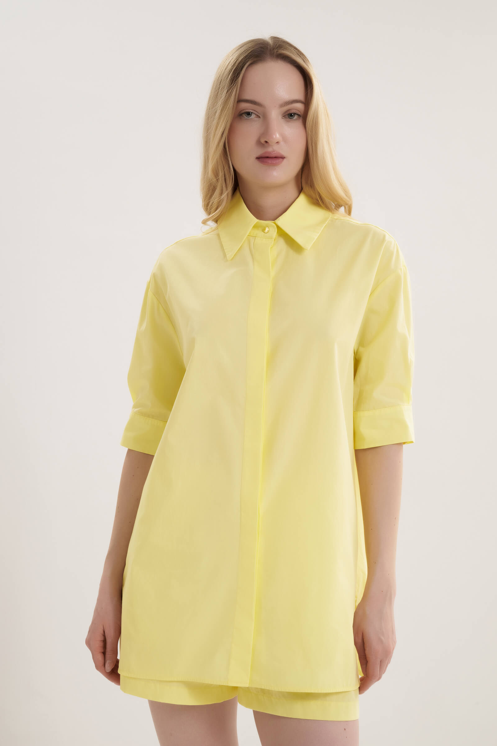 Рубашка из 100% хлопкового поплина Shan 