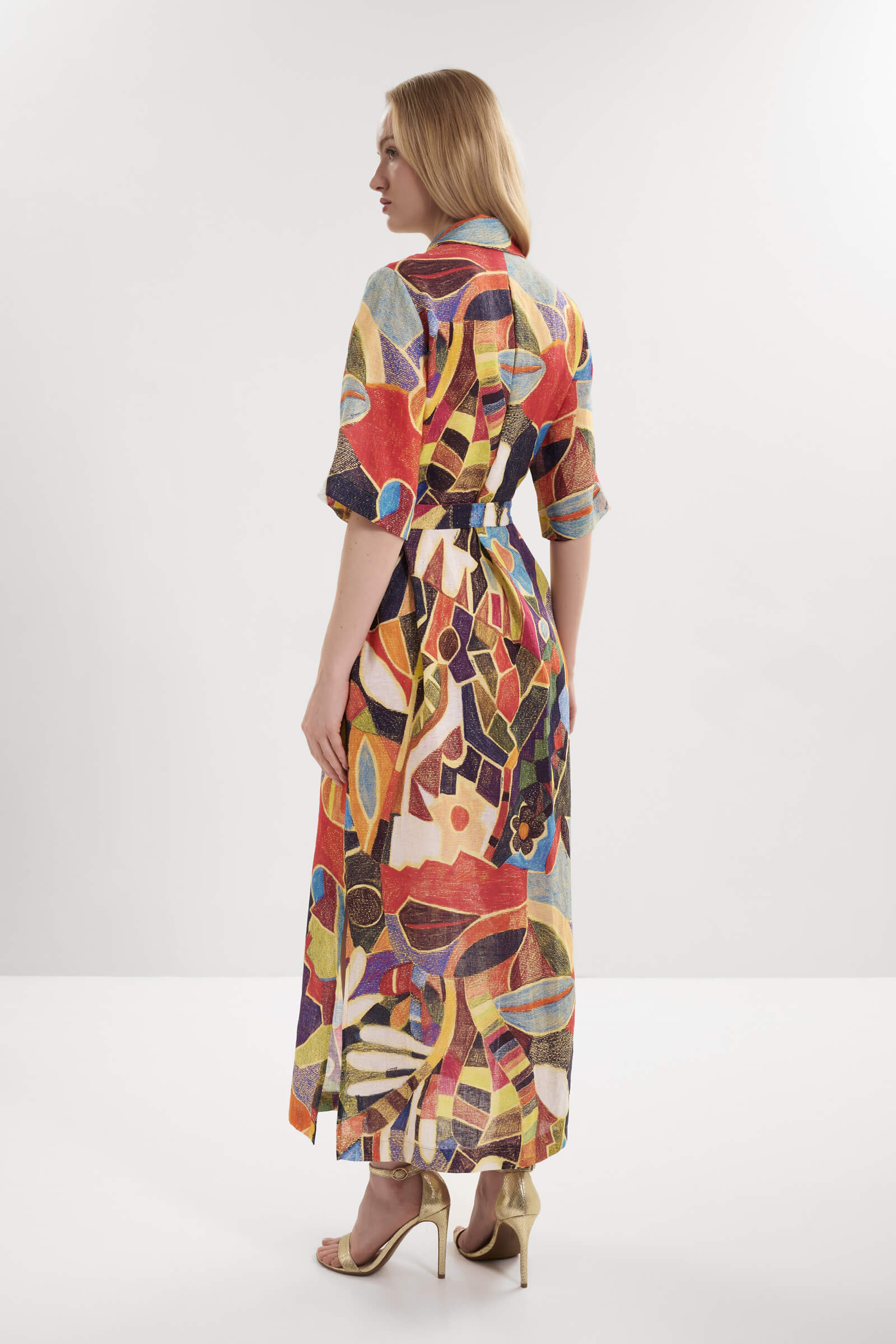 Платье-рубашка из 100% льна Shan 