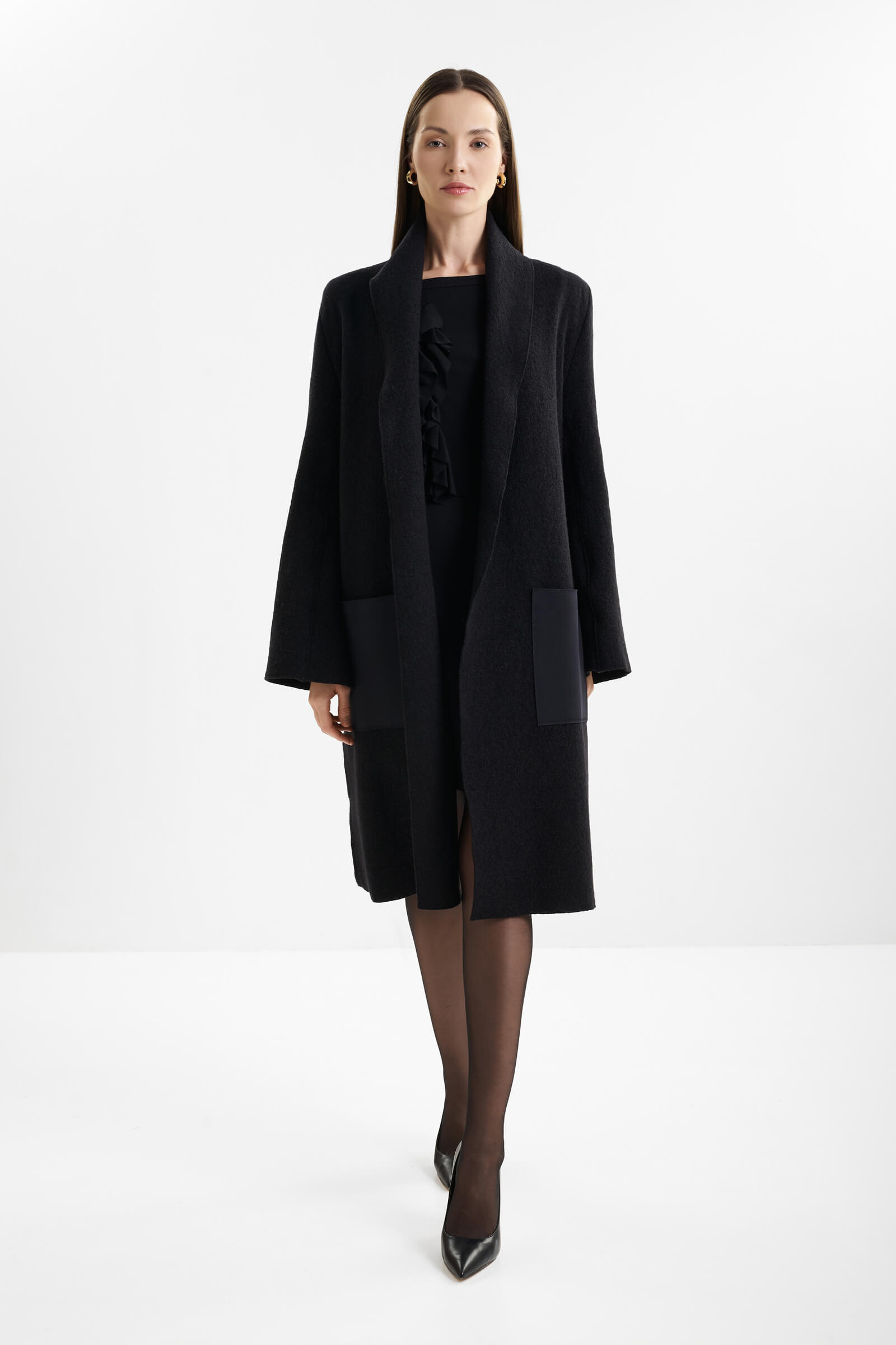 Шерстяное пальто с поясом Shan 