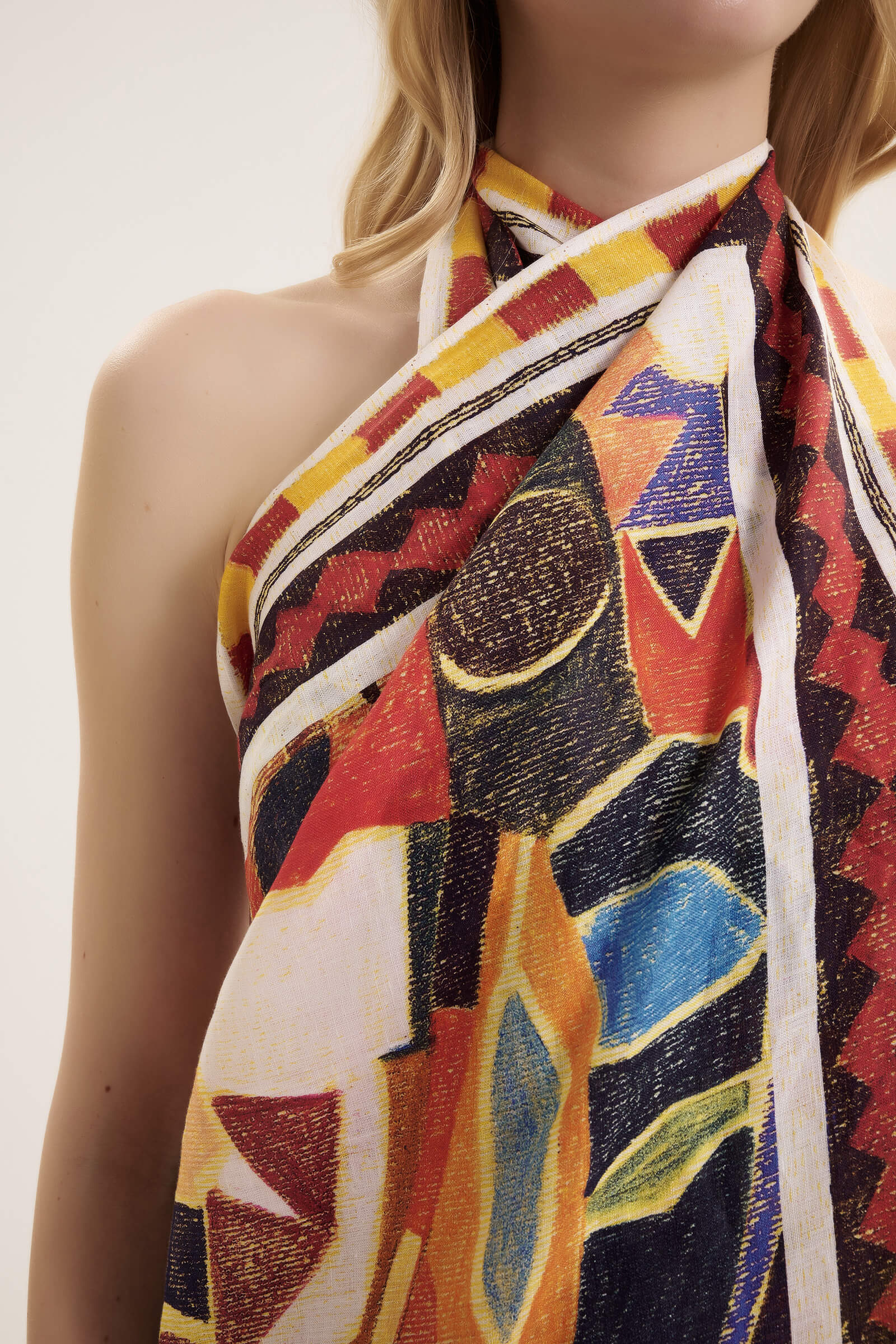 Парео из 100% льна с принтом Shan 