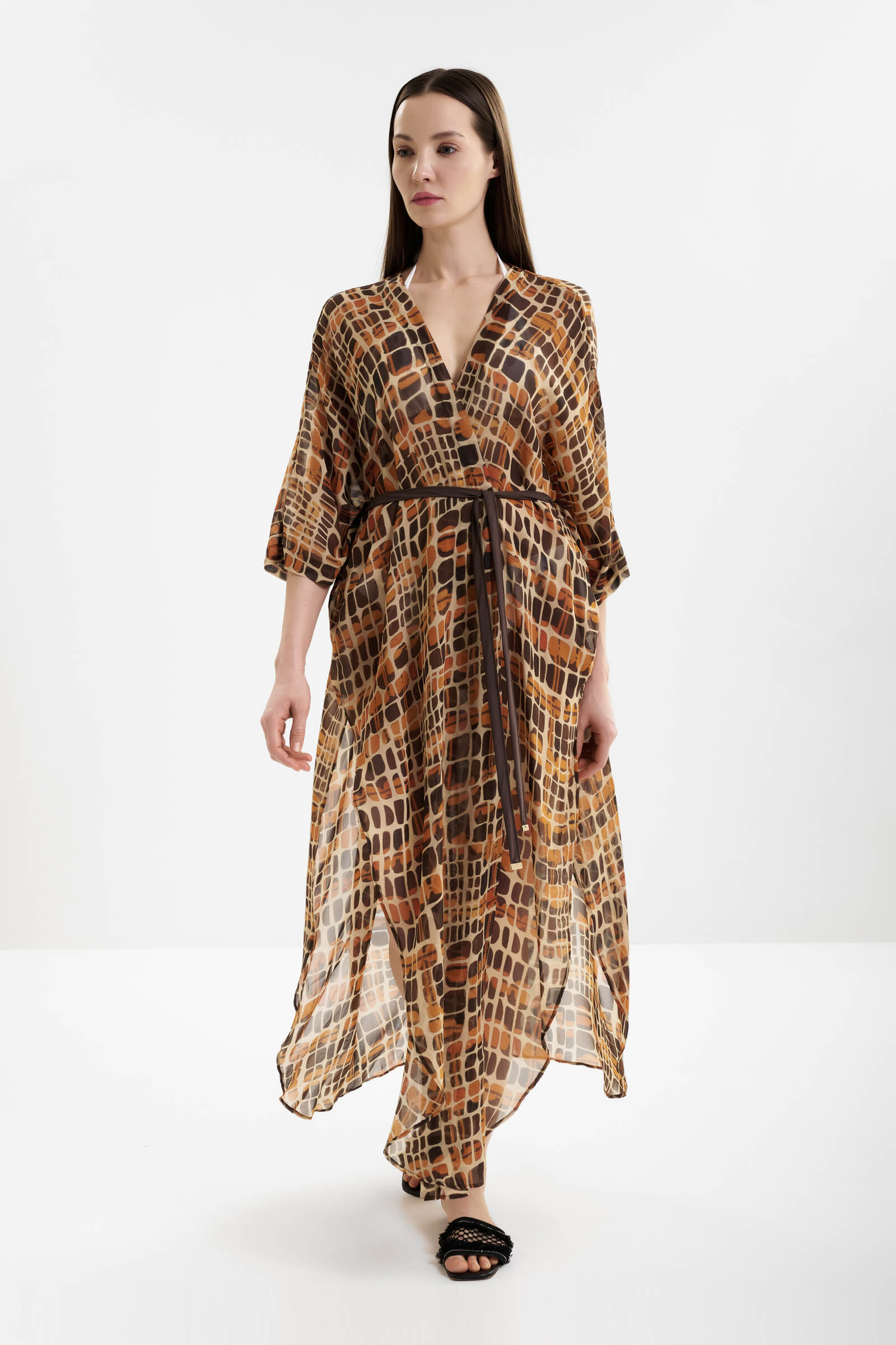 Шелковый пляжный халат Shan 