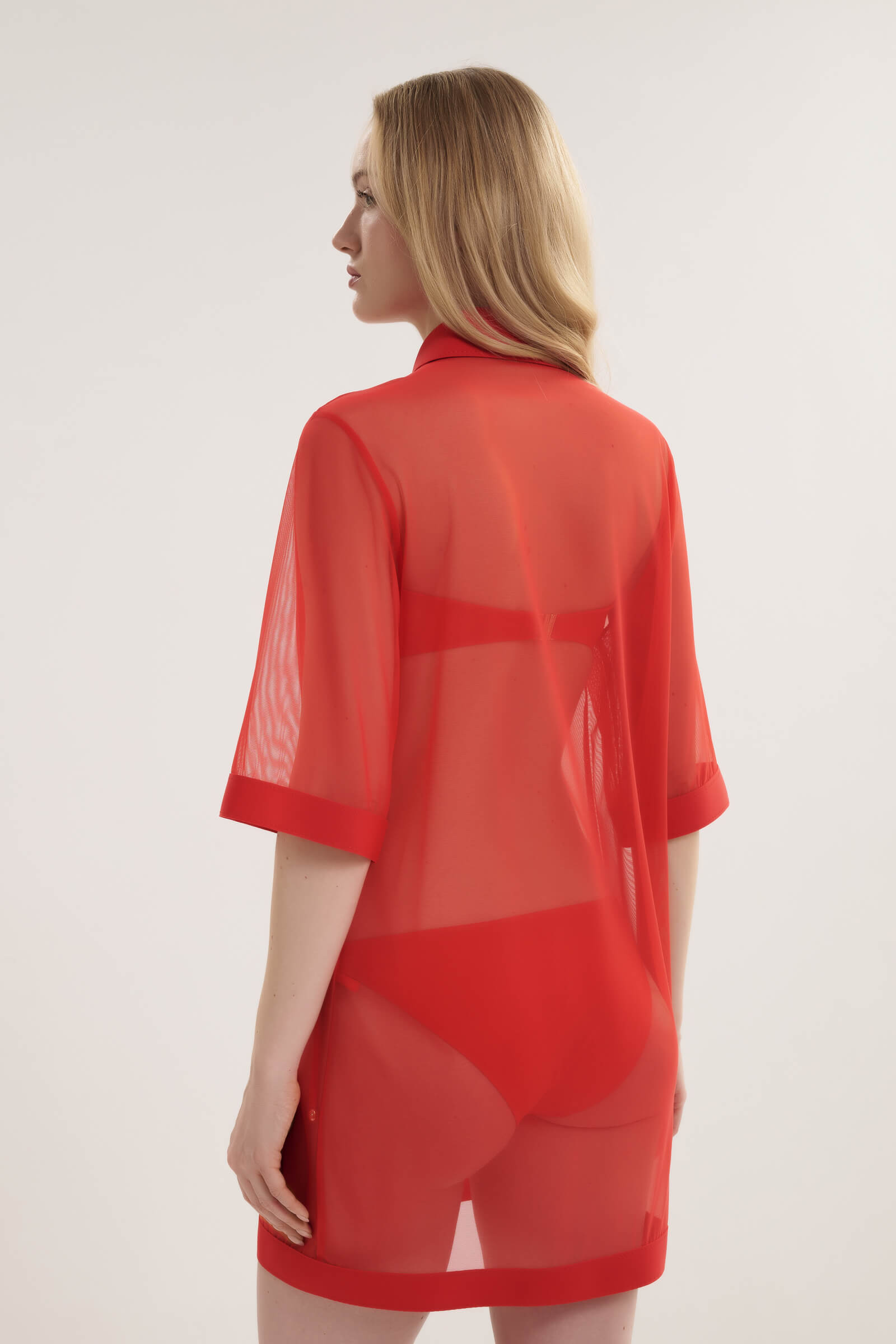 Прозрачная туника на заклепках Shan 