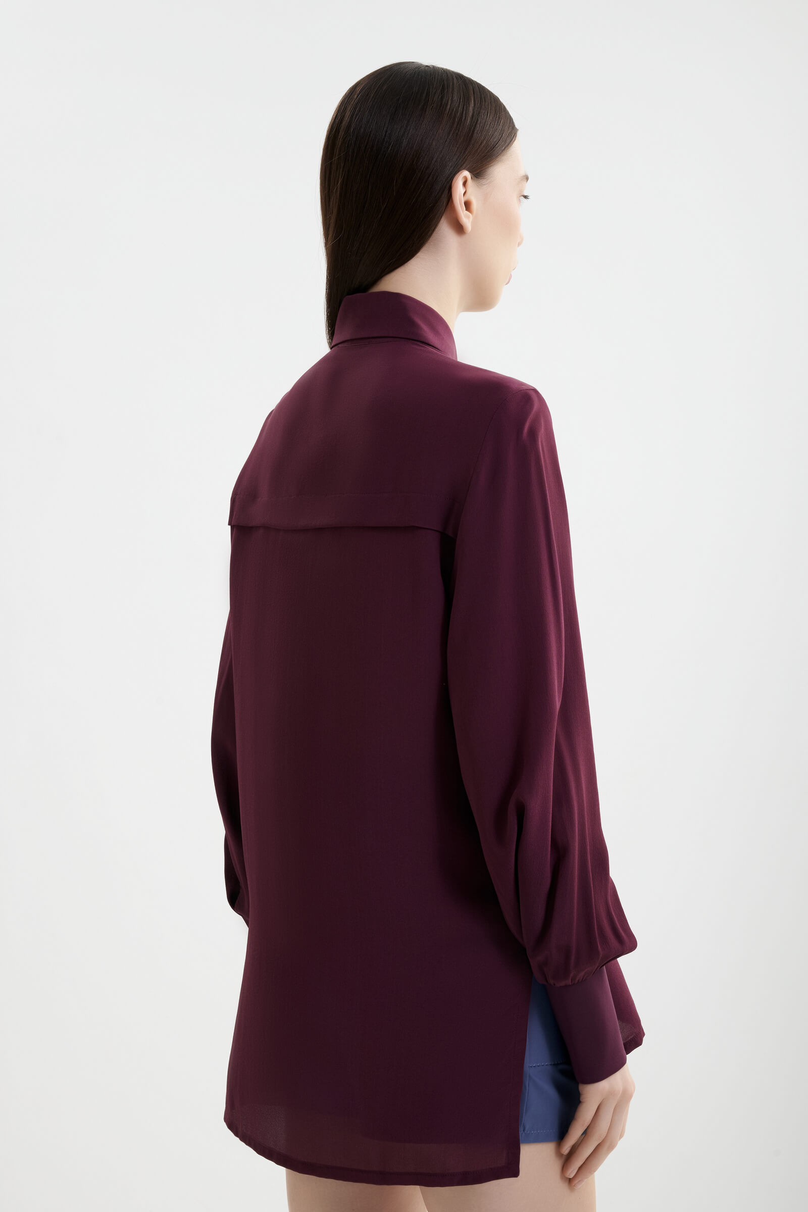 Шелковая рубашка с широкими манжетами Shan 