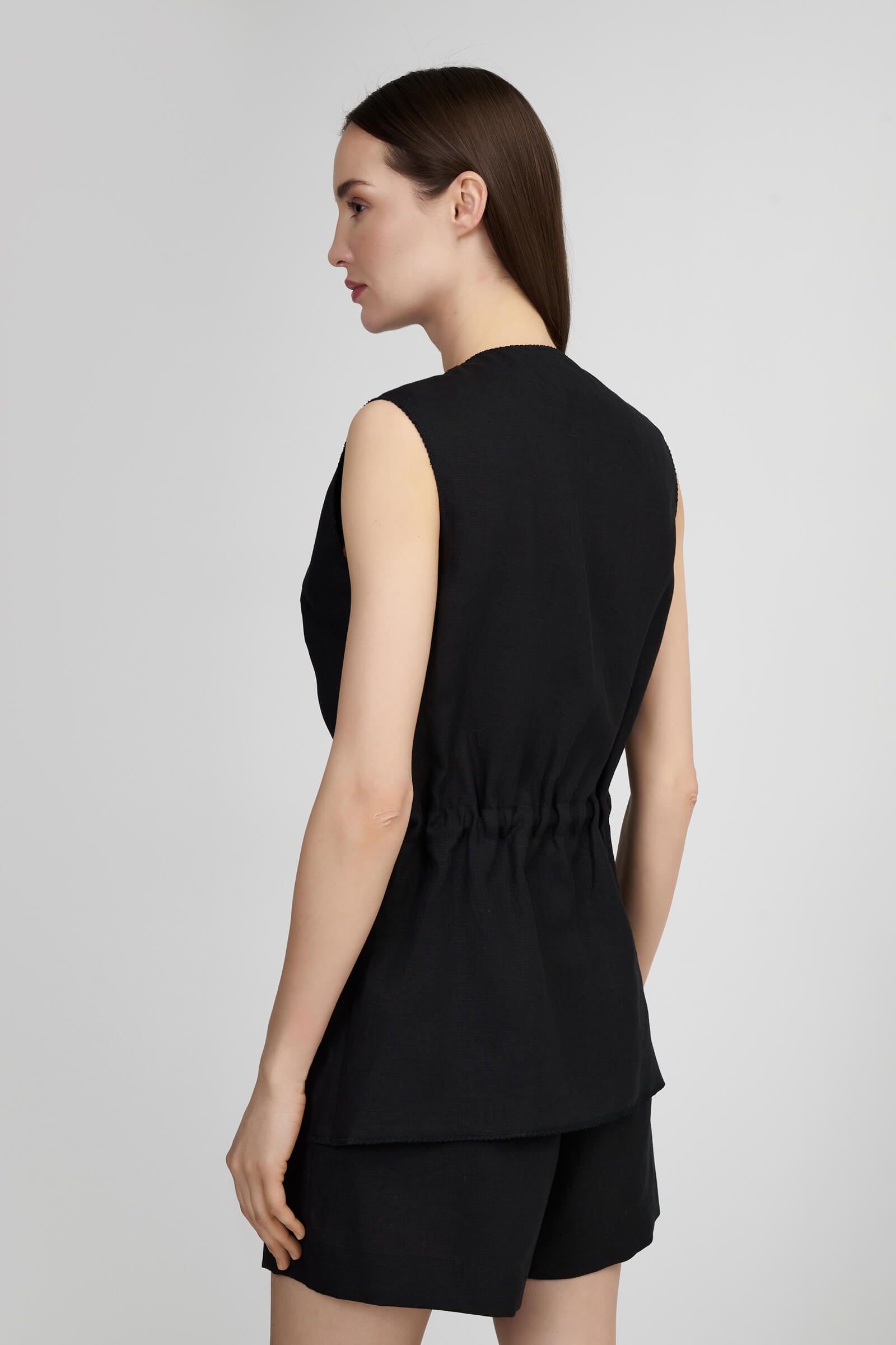 Жилет из 100% льна Shan 