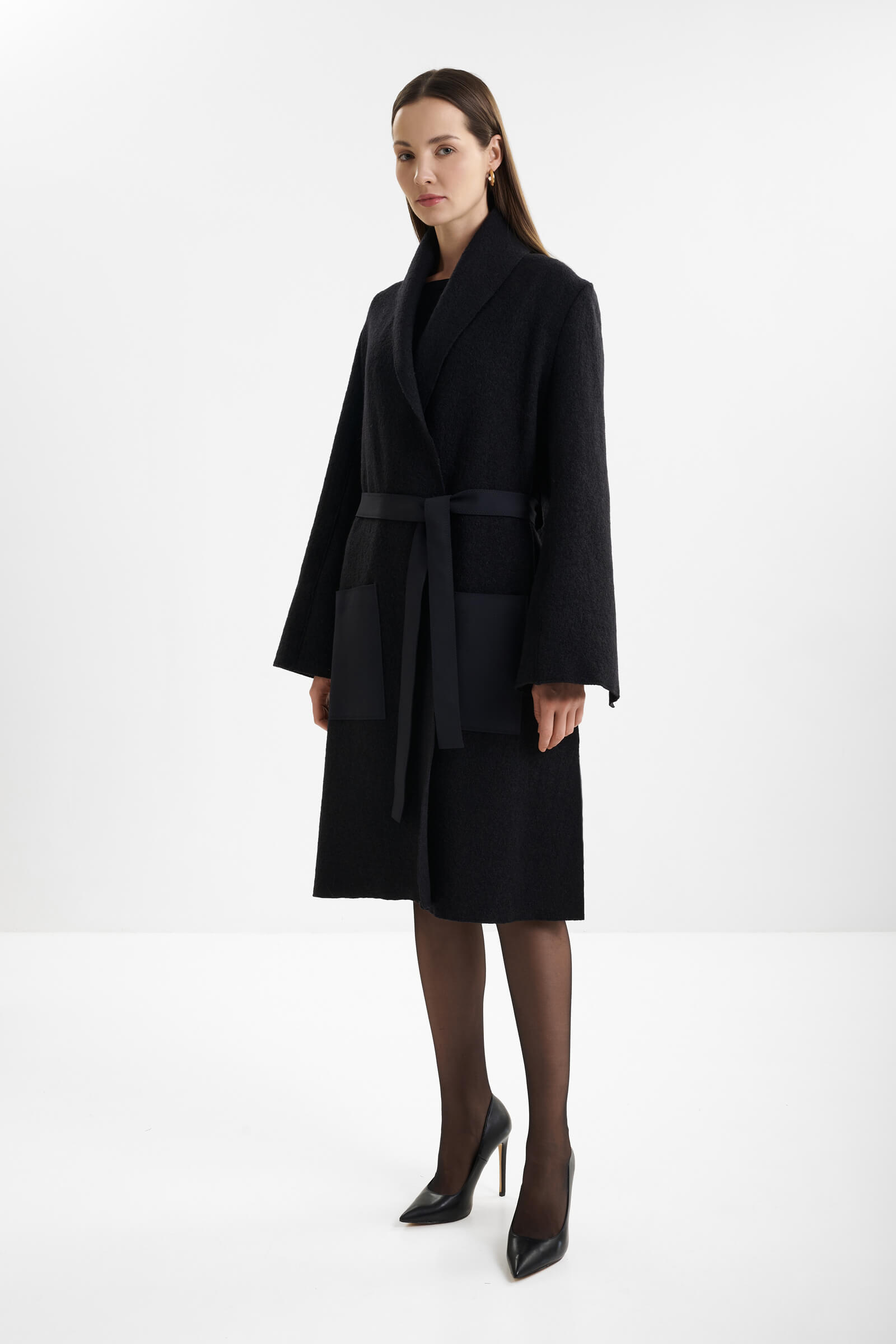 Шерстяное пальто с поясом Shan 