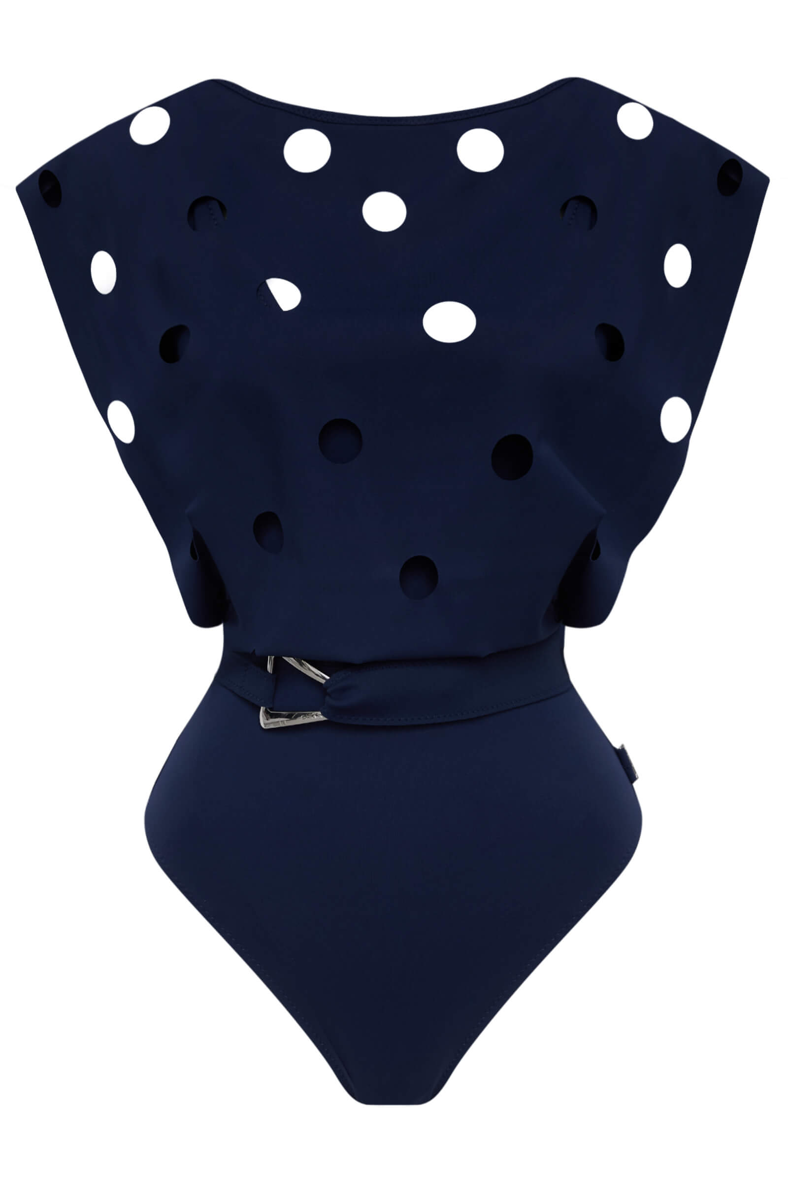 Слитный купальник с перфорацией Shan 