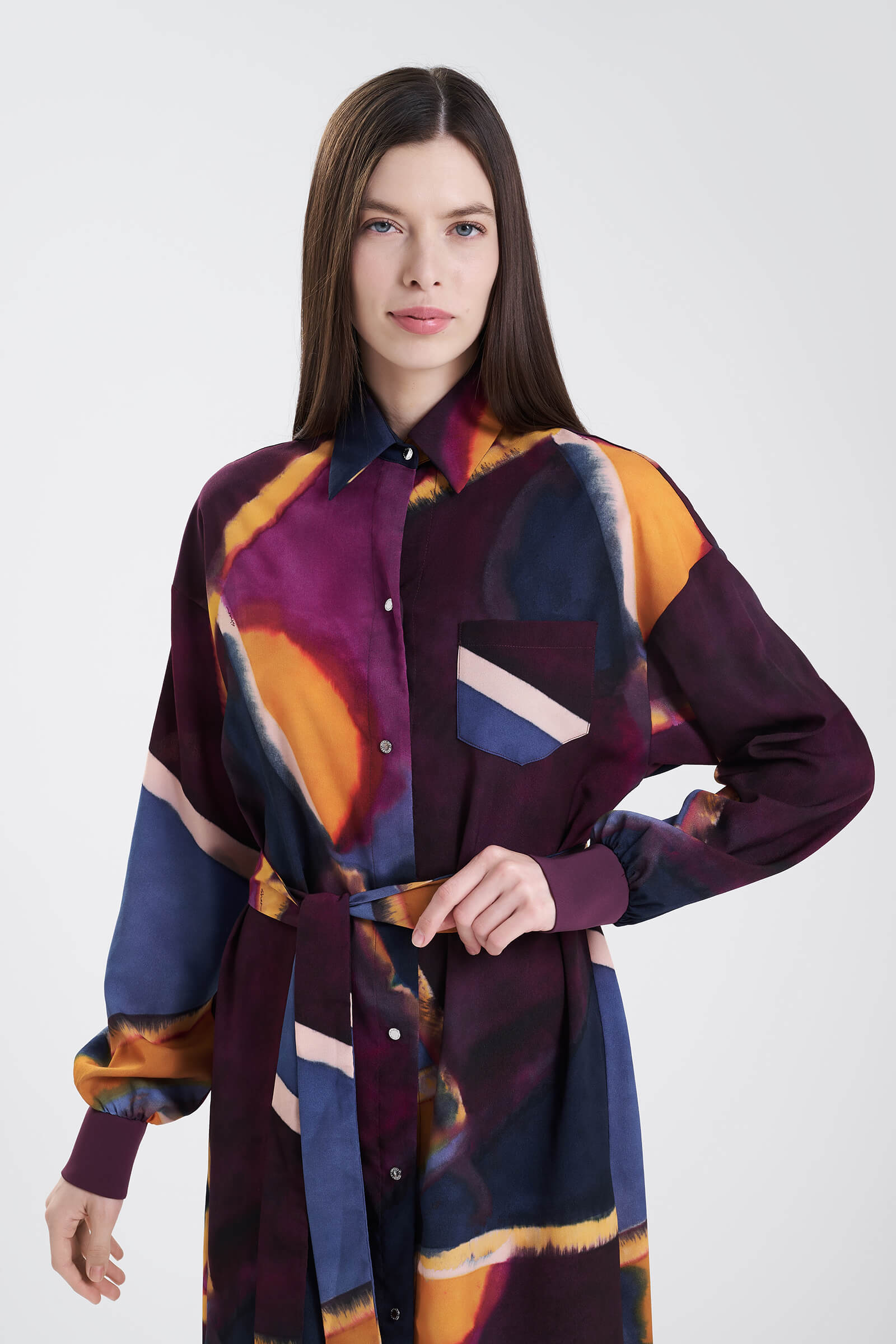 Платье-рубашка с поясом Shan 