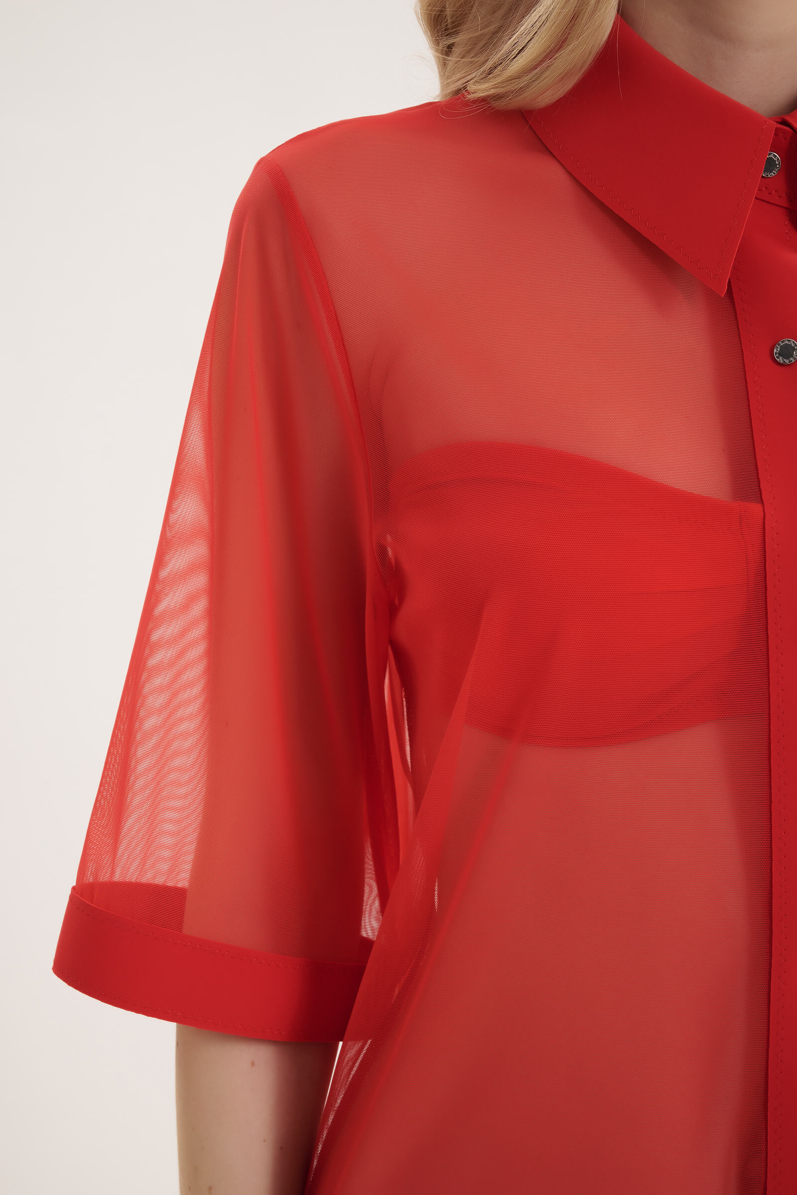 Прозрачная туника на заклепках Shan 