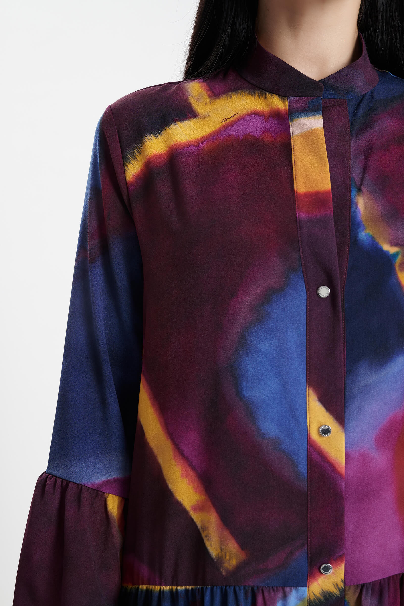 Платье-рубашка с воротником-стойкой Shan 