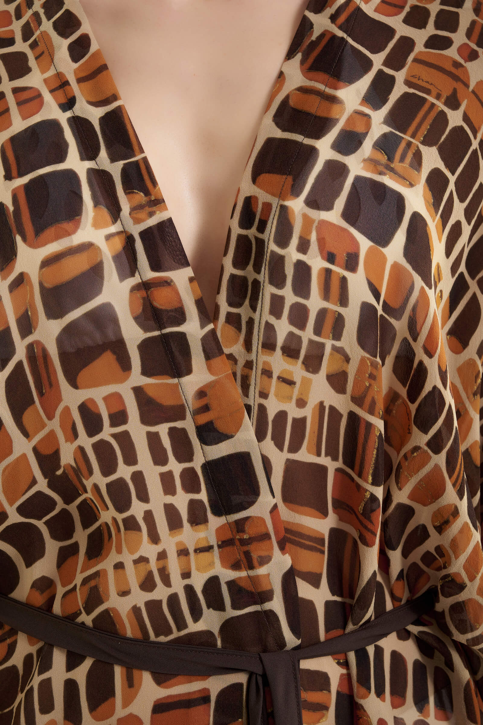 Шелковый пляжный халат Shan 