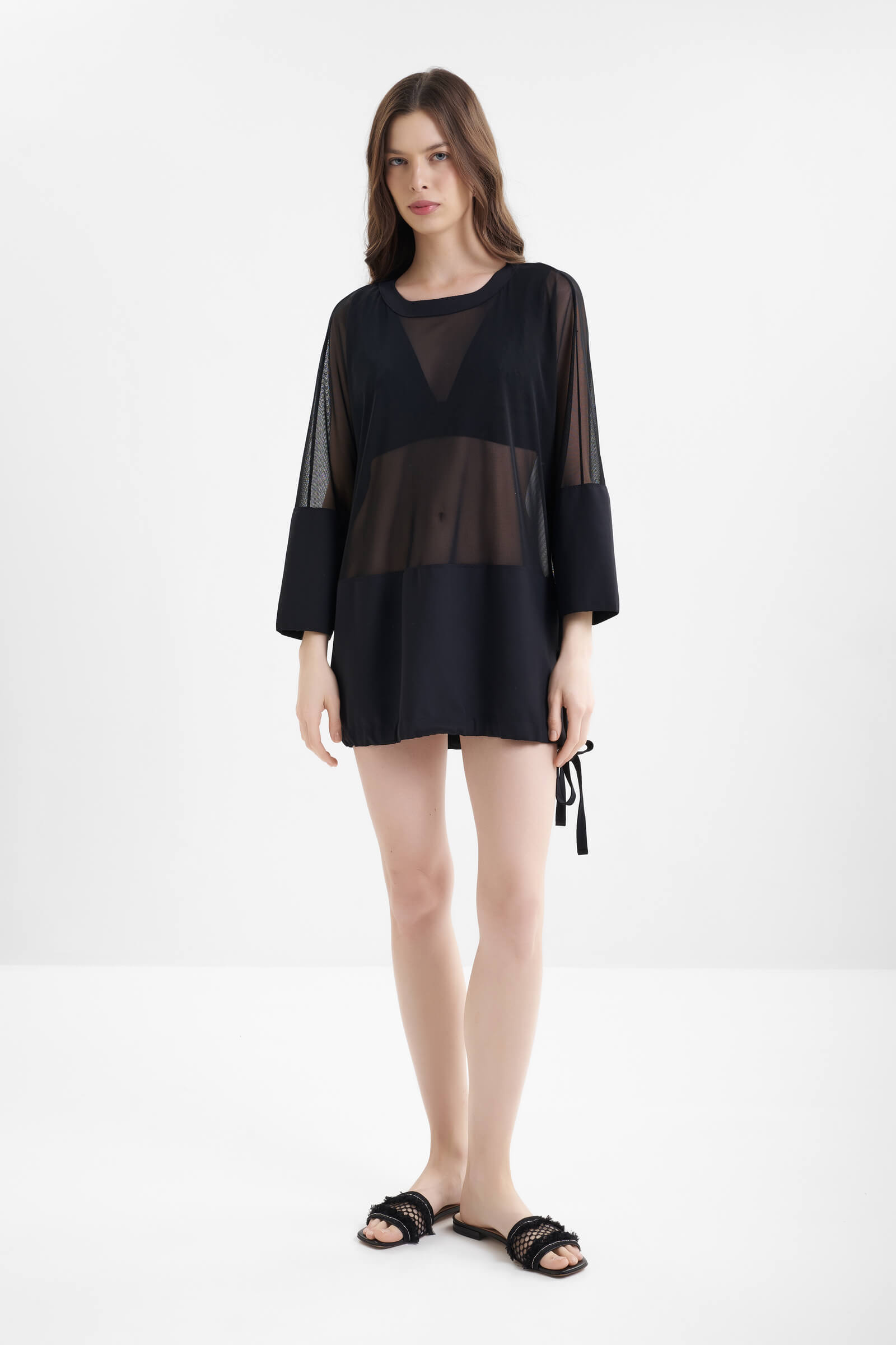 Полупрозрачная туника с кулиской Shan 