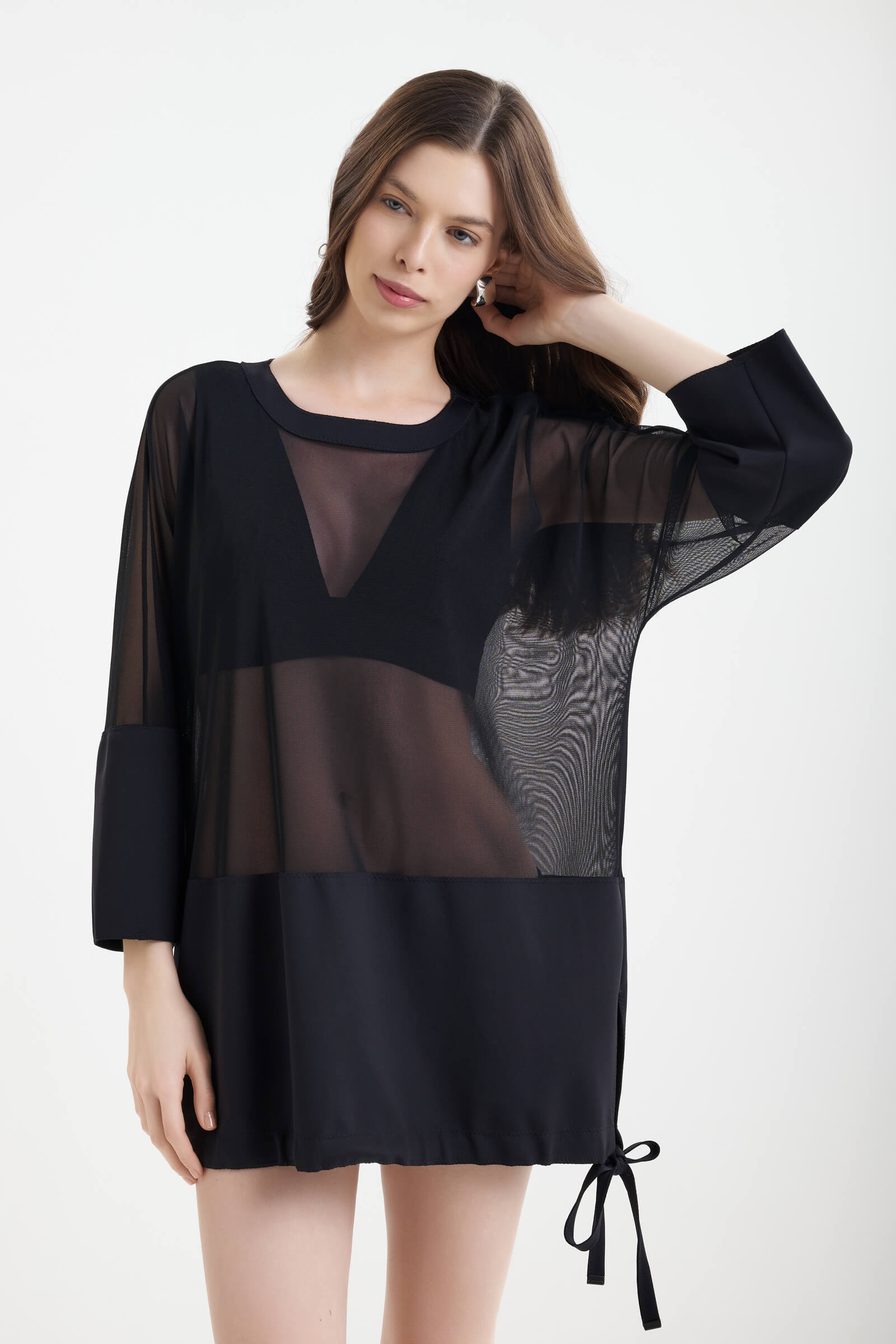 Полупрозрачная туника с кулиской Shan 