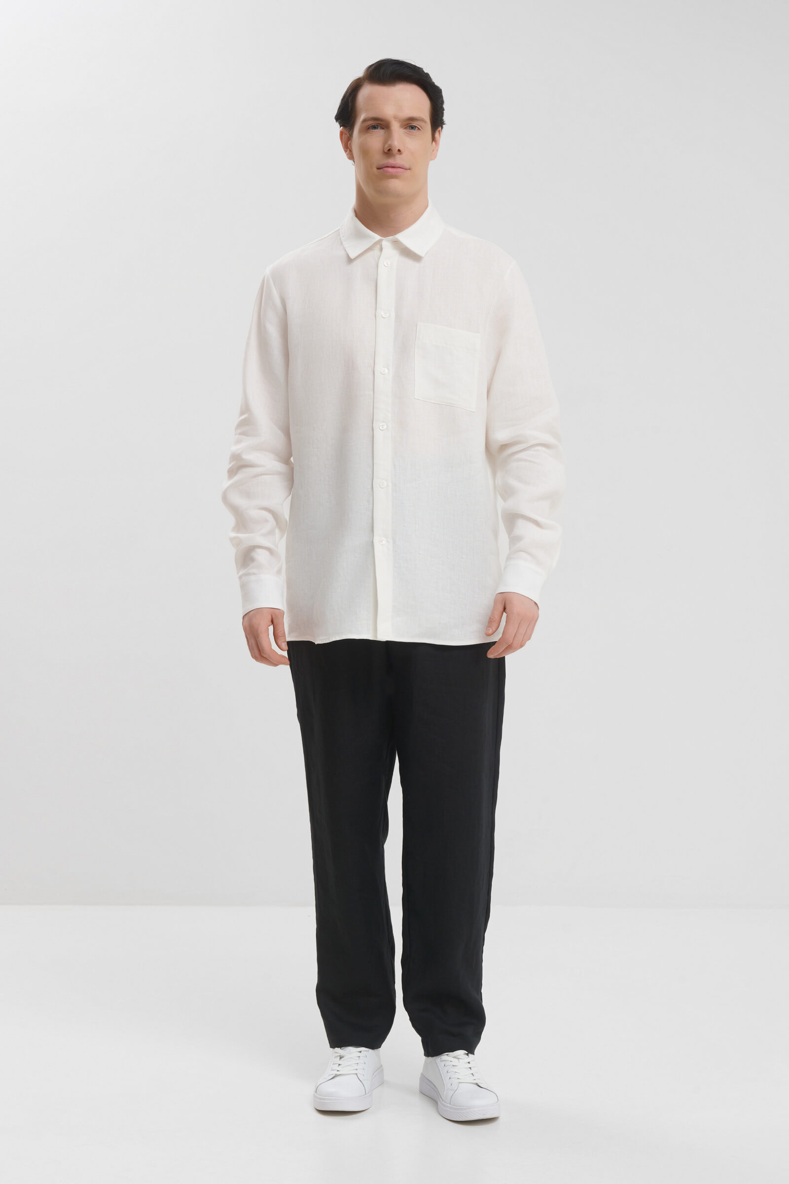 Льняная рубашка с длинным рукавом Shan 