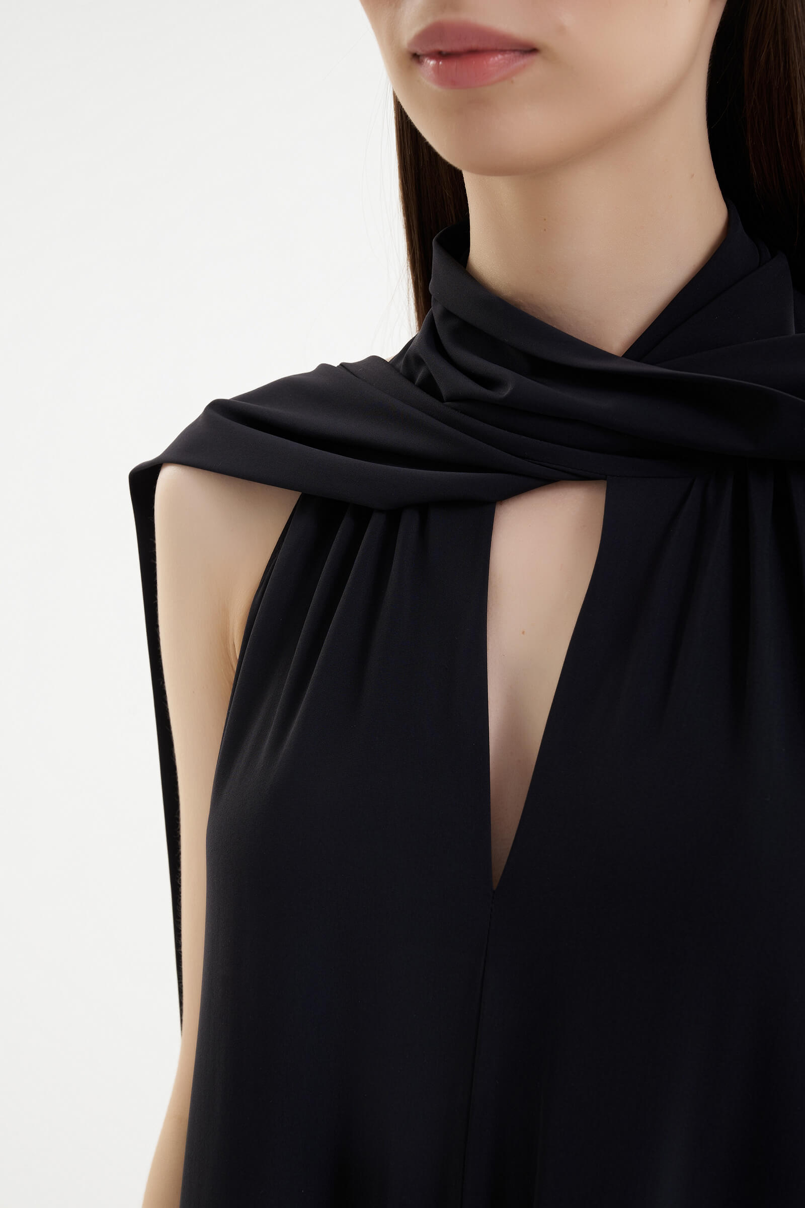 Платье макси с воротником-аскот Shan 