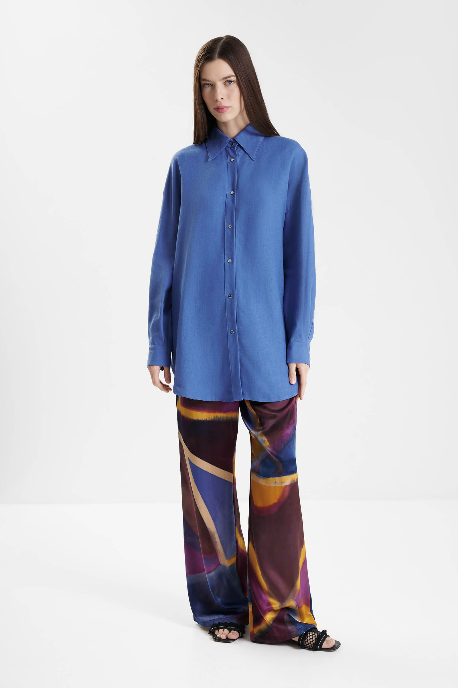 Рубашка с длинным рукавом из 100% льна Shan 