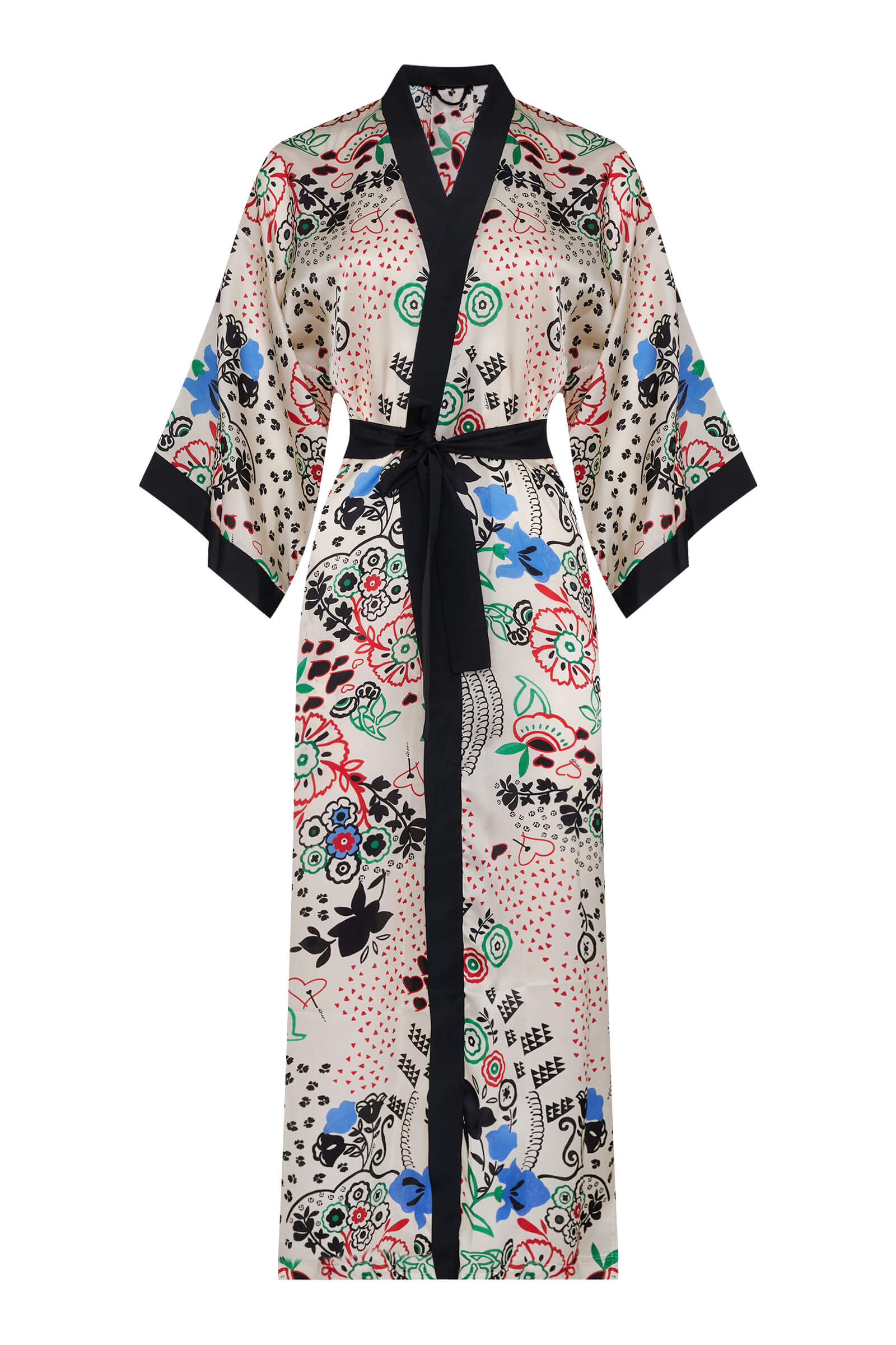 Шелковый халат с асимметричным рукавом Shan 