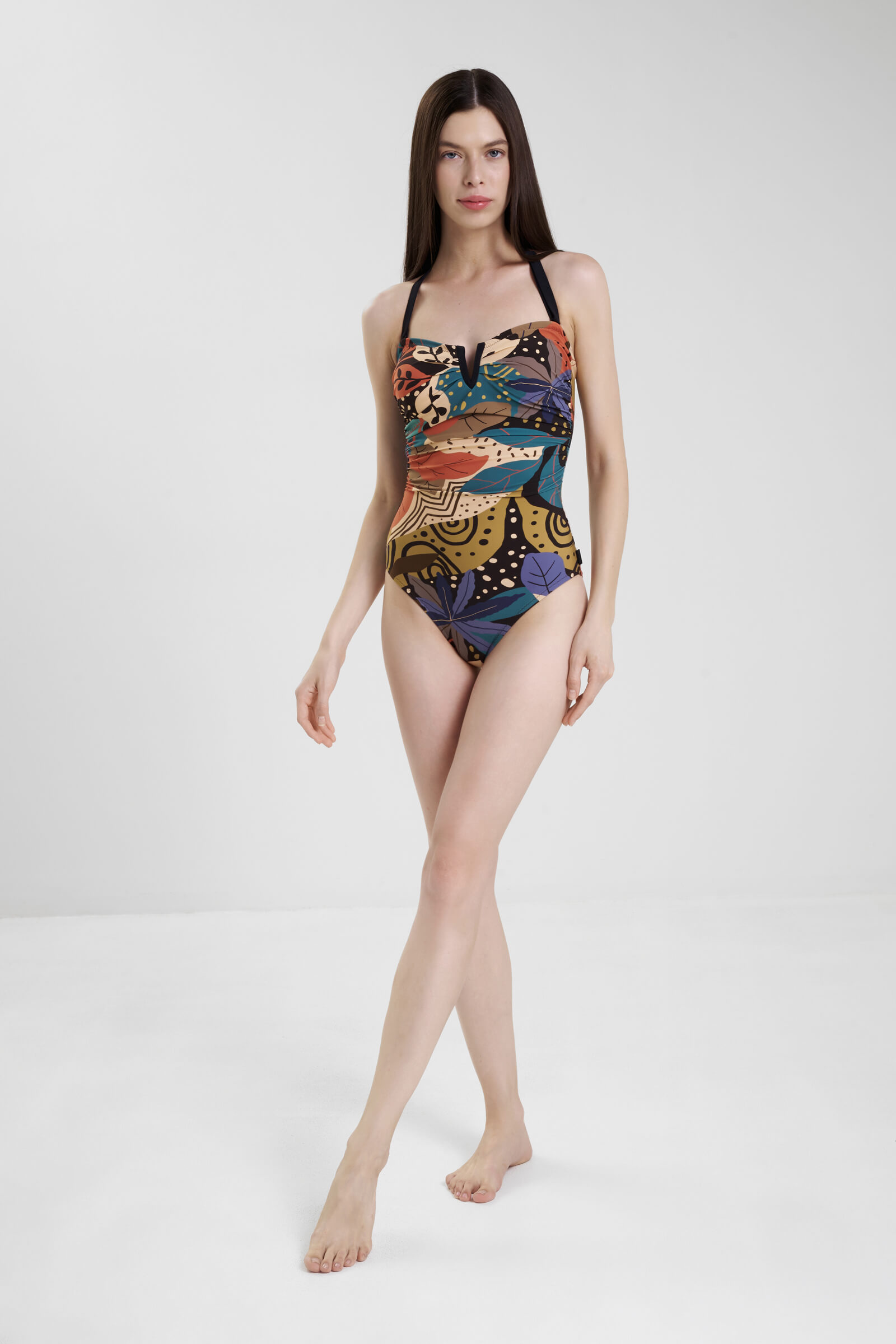 Слитный купальник со съемной бретелью Shan 