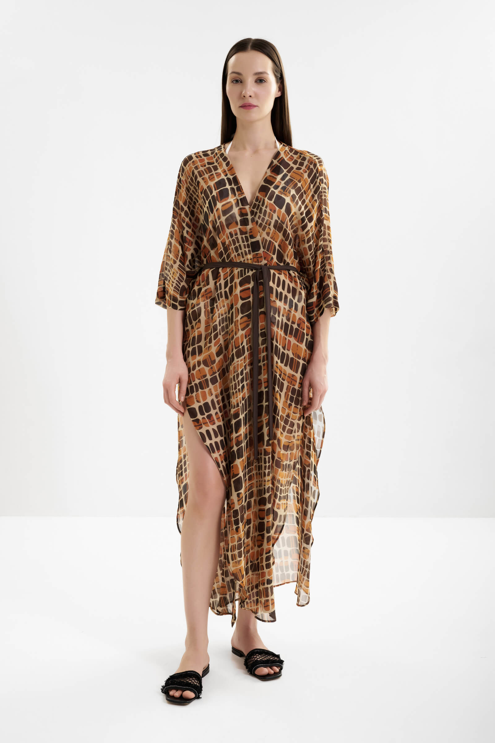 Шелковый пляжный халат Shan 