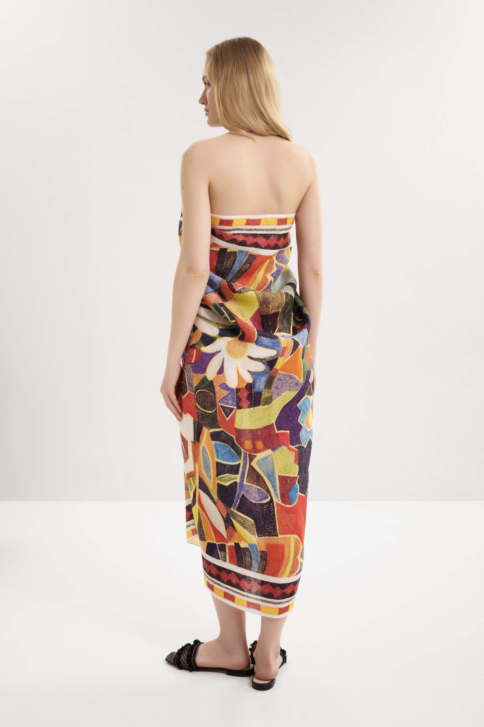 Парео из 100% льна с принтом Shan 