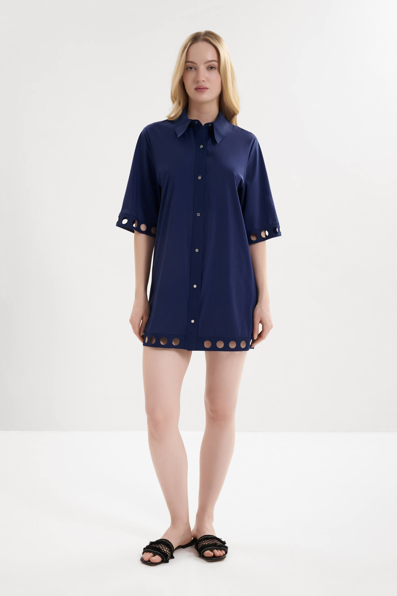 Платье-рубашка с перфорацией Shan 
