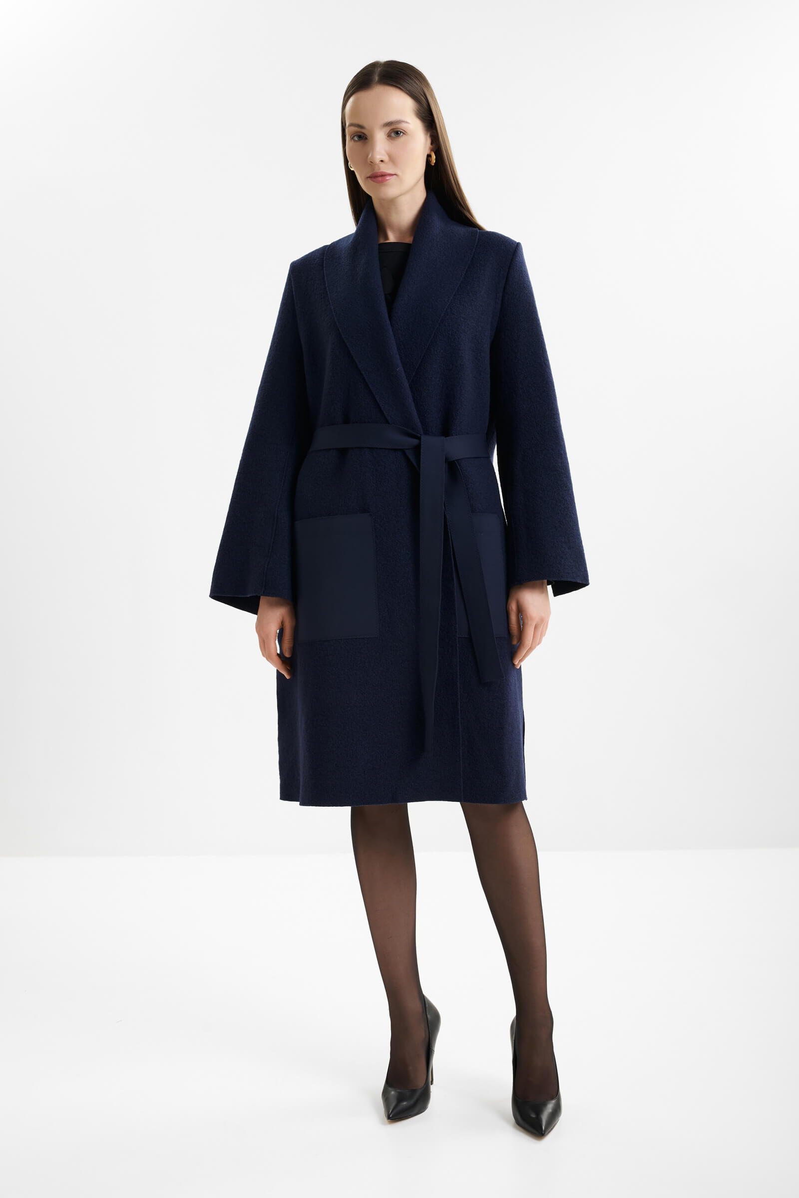 Шерстяное пальто с поясом Shan 