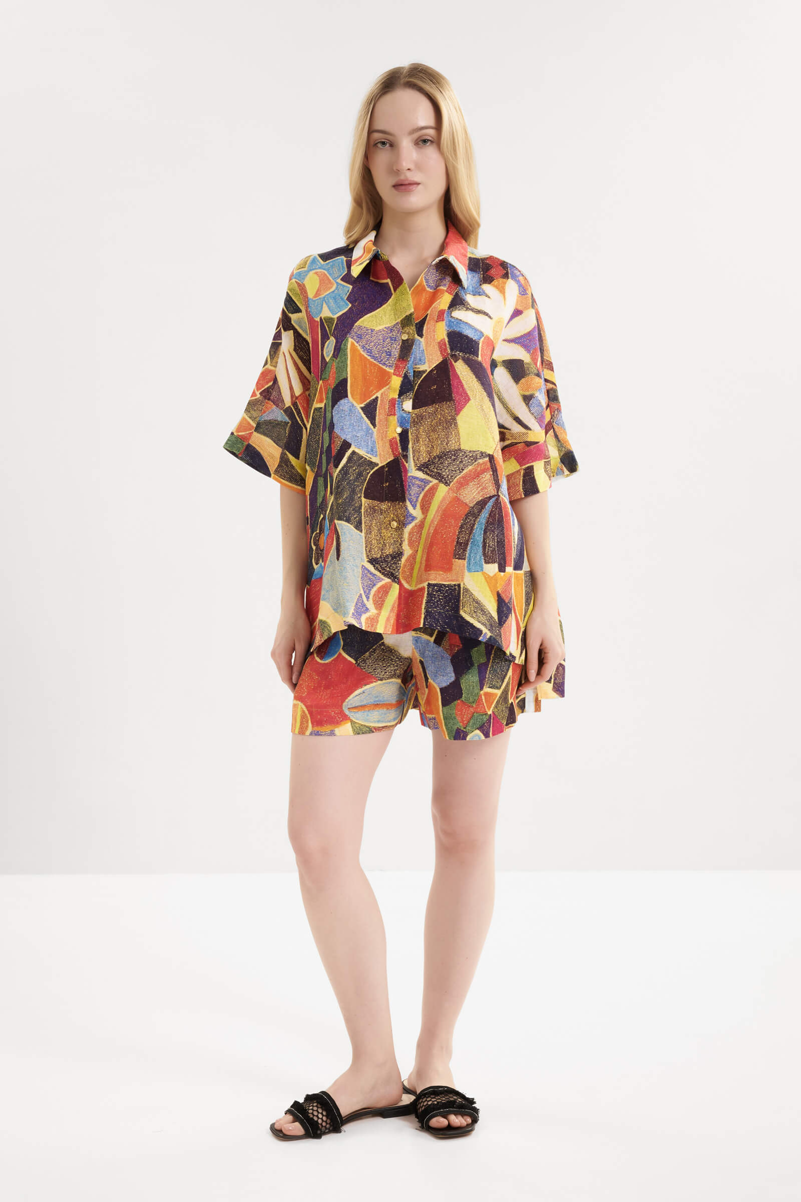 Льняная рубашка с рукавом до локтя Shan 