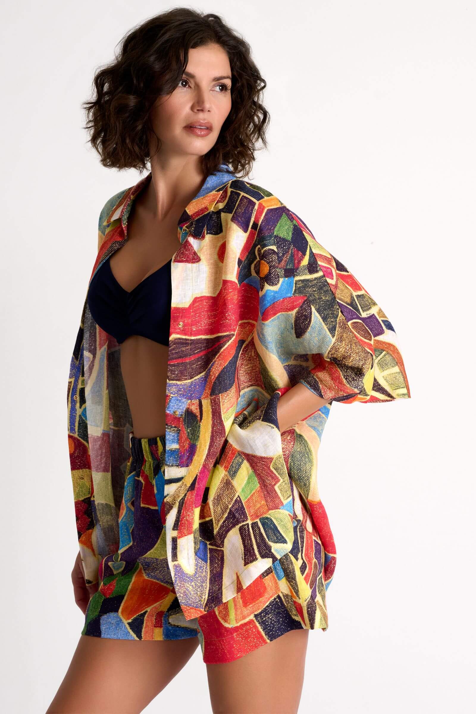 Льняная рубашка с рукавом до локтя Shan 