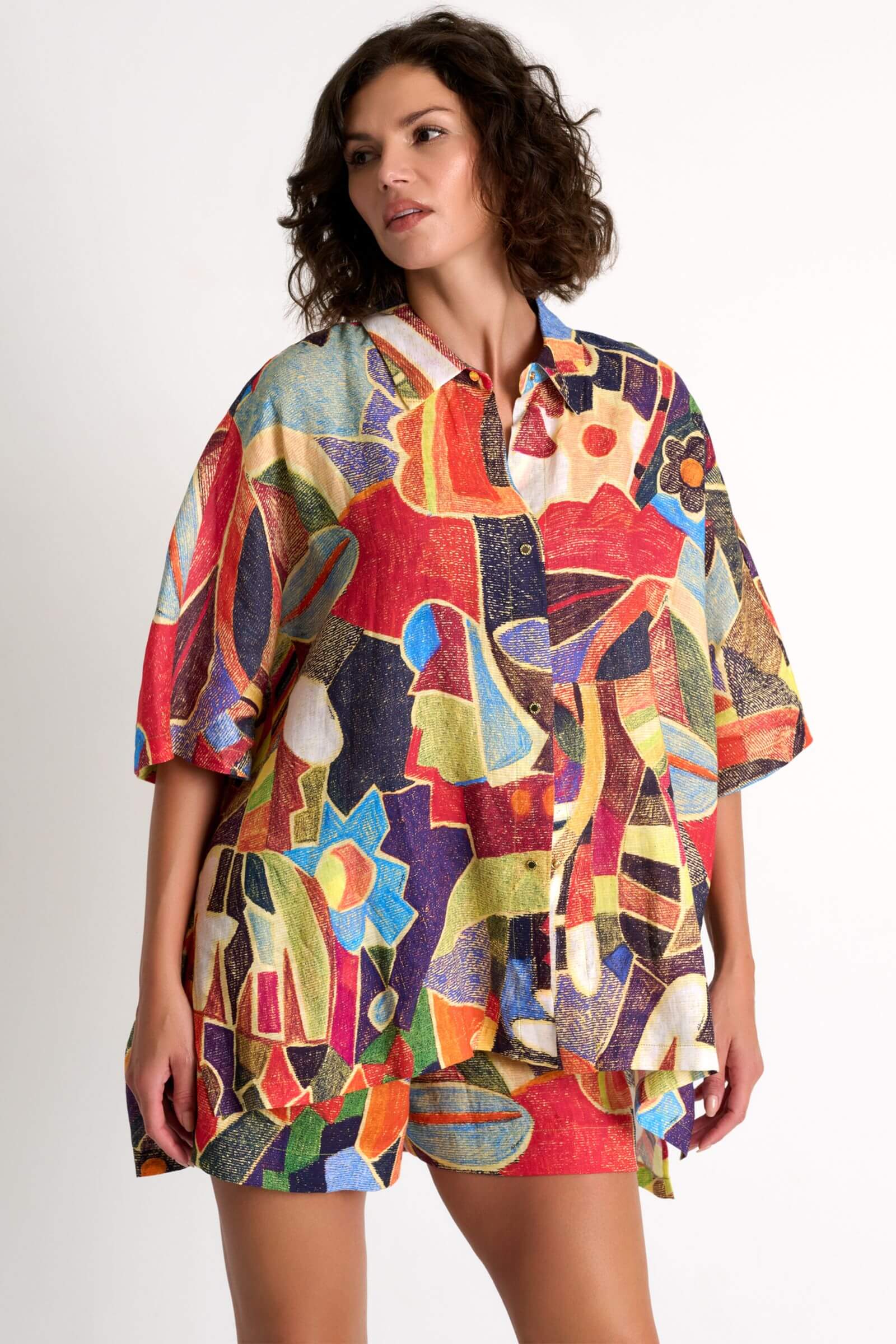 Льняная рубашка с рукавом до локтя Shan 