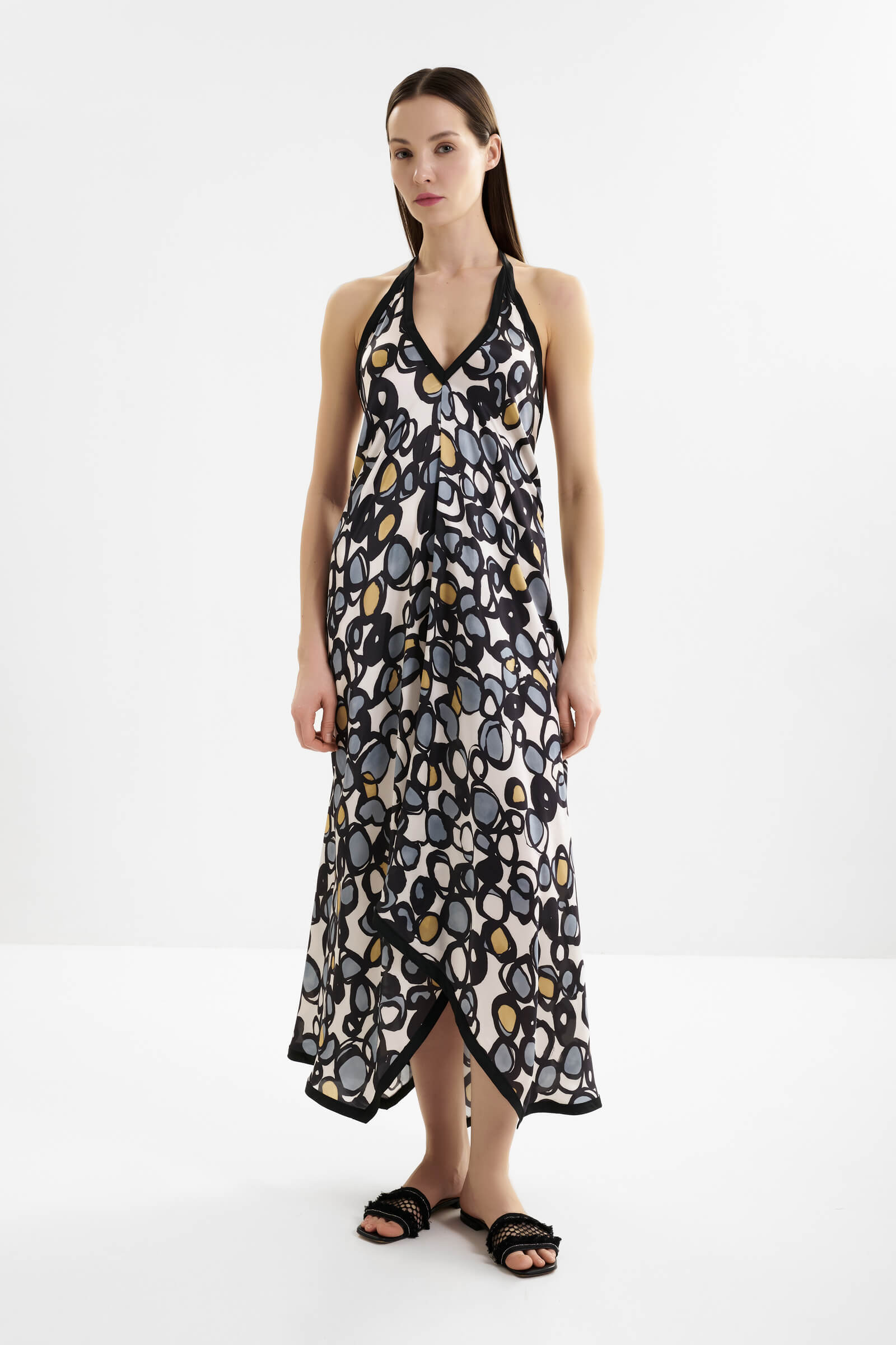 Шелковое платье с открытой спиной Shan 