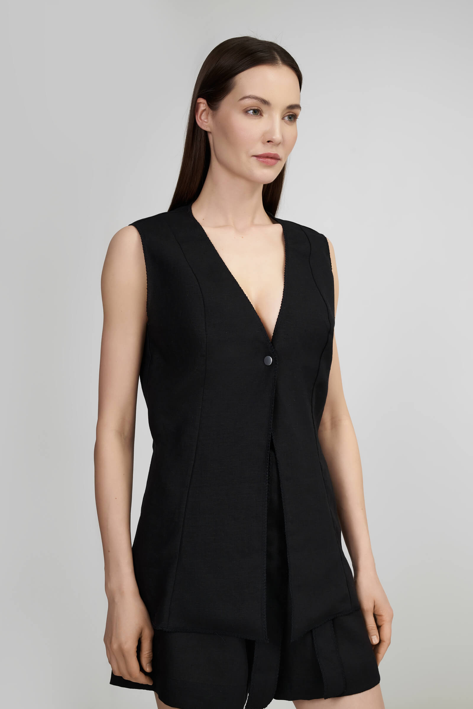 Жилет из 100% льна Shan 